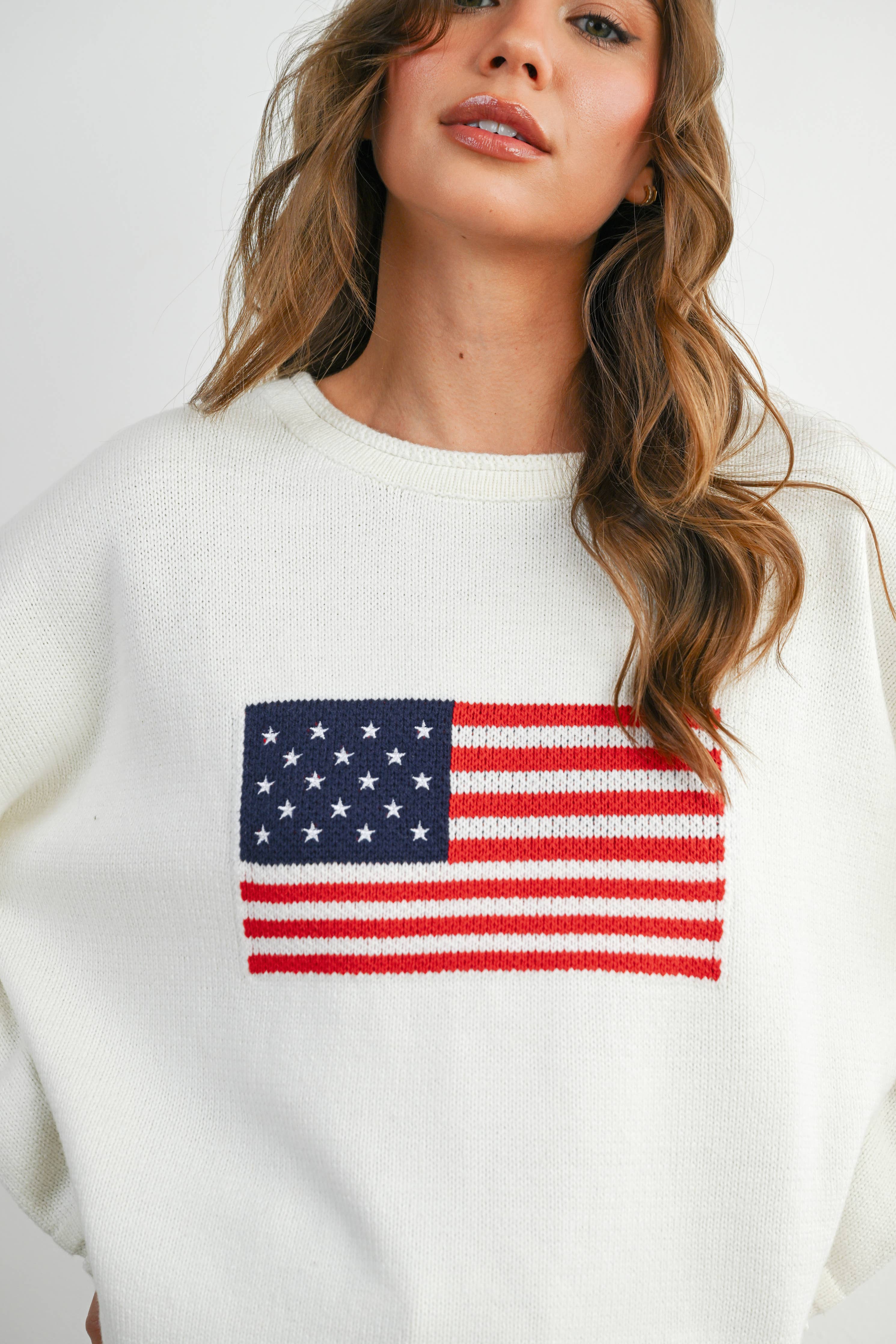 Graphic Knit Long Sleeve Top