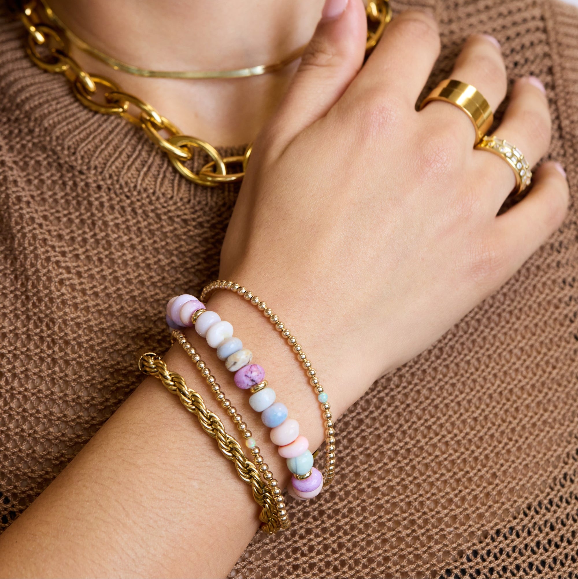 14K Gold Fill Opal Bracelet - elliparr