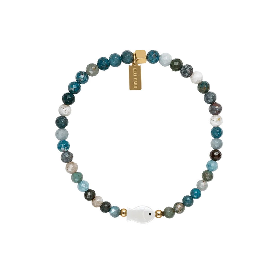 Blue Apatite Fish Bracelet - elliparr