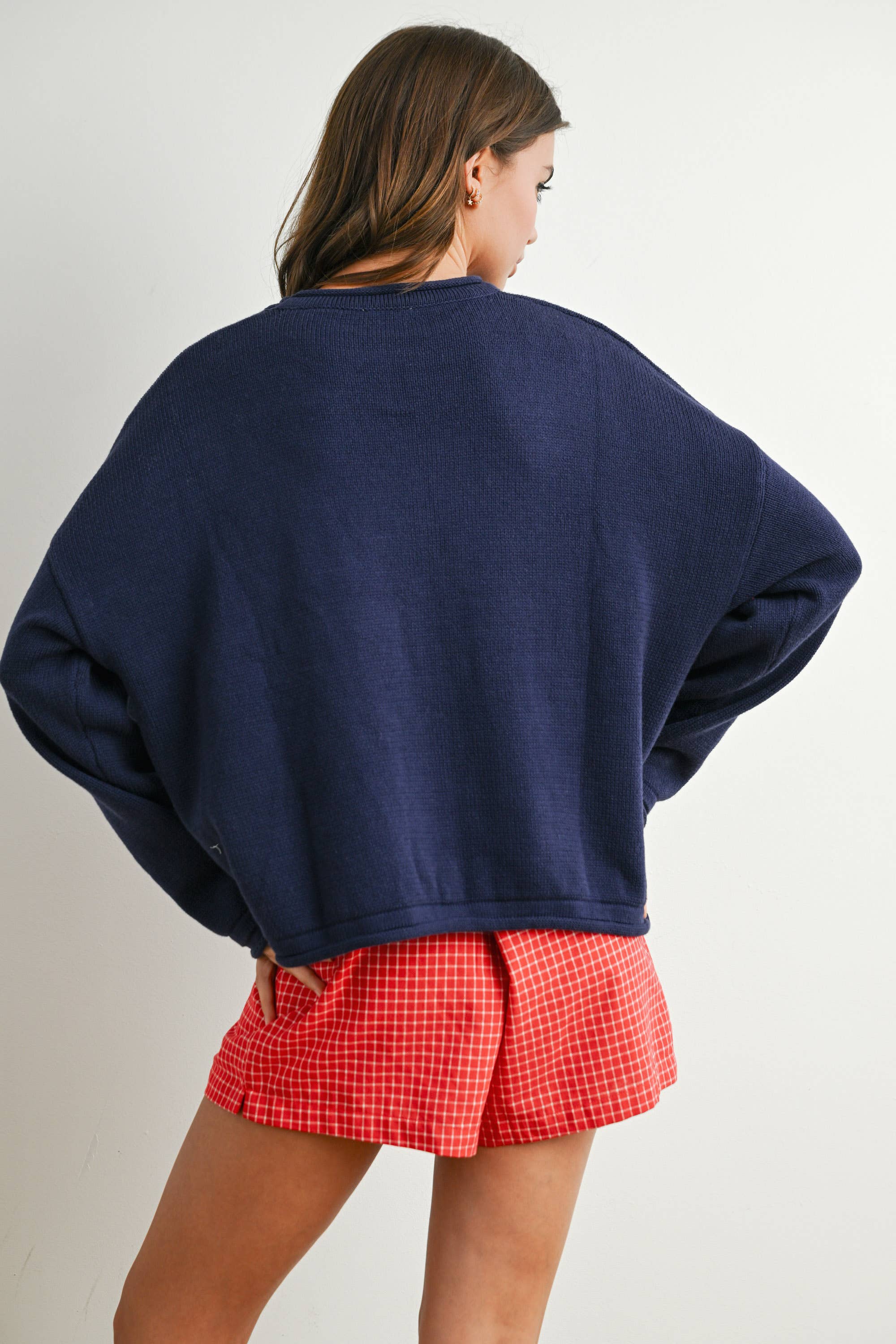 Graphic Knit Long Sleeve Top