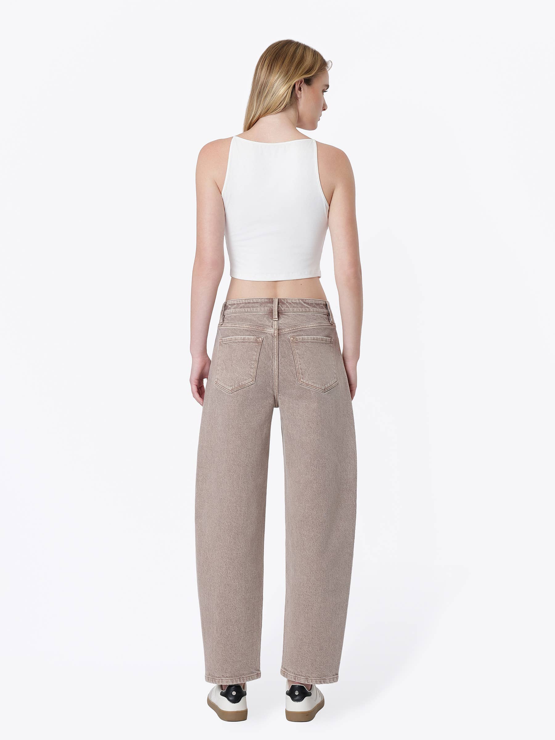 HIGH RISE CROP BARREL JEANS