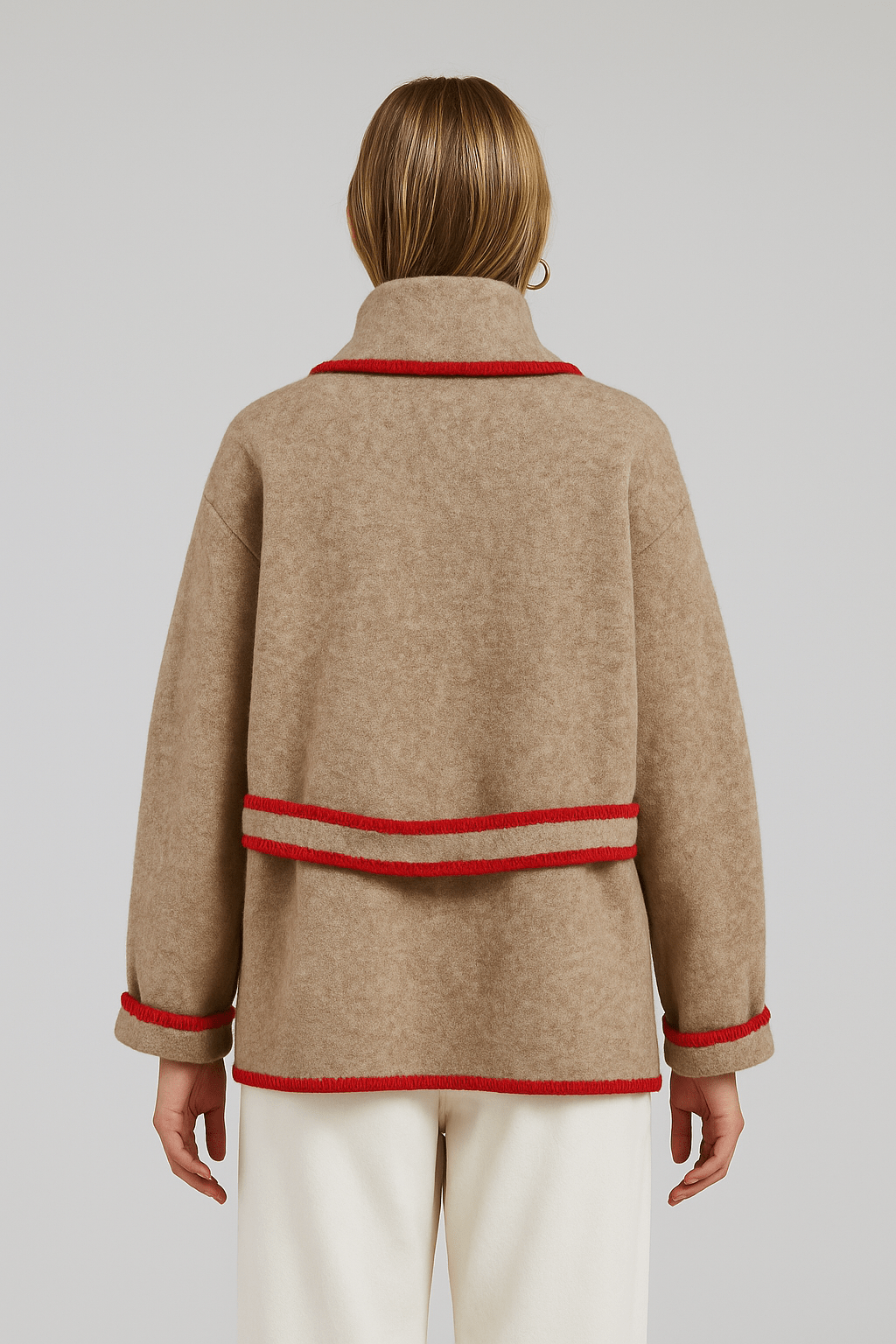 Cardigan with Belt in Heather Taupe - elliparr