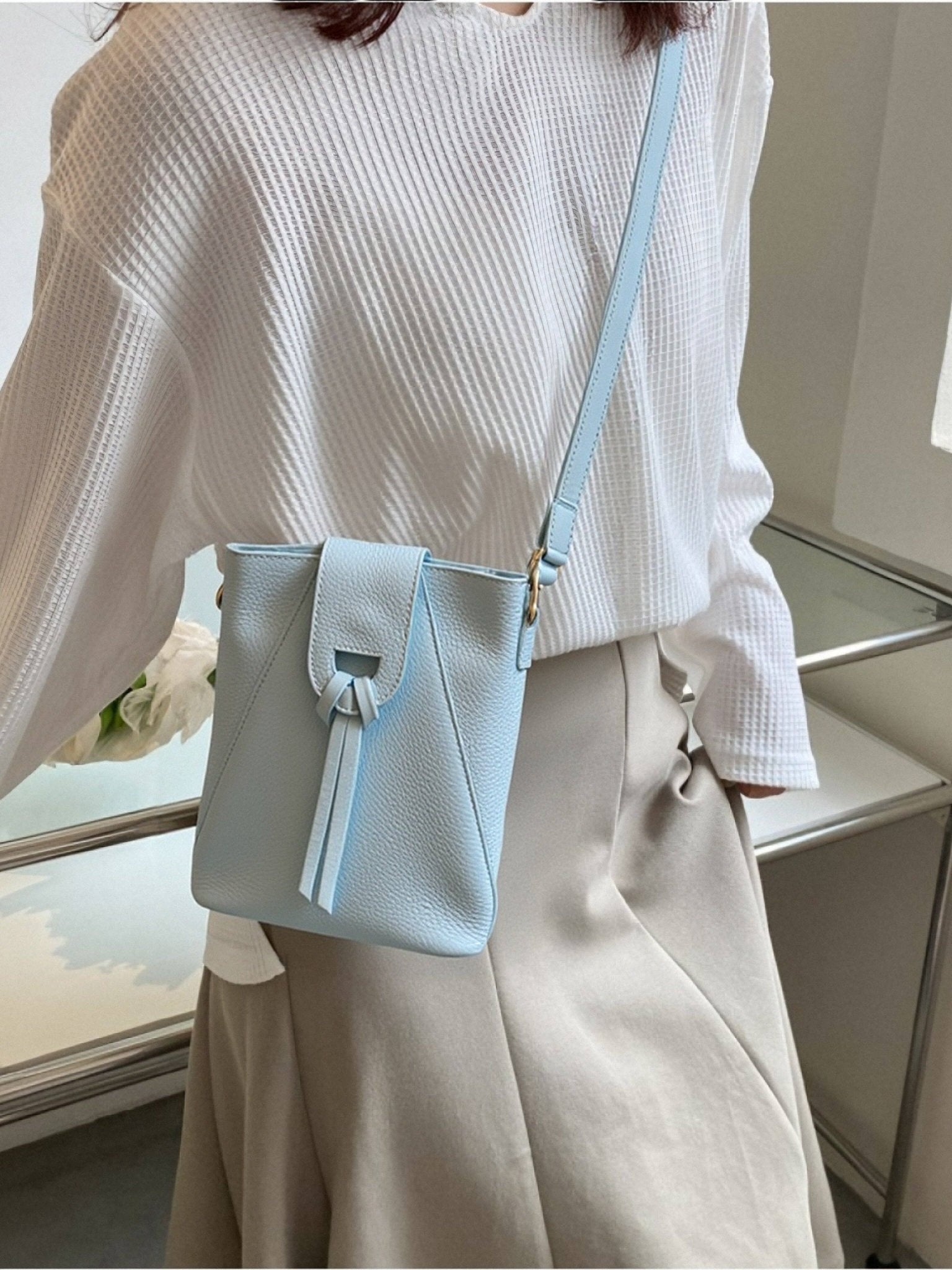 Genuine leather crossbody bag, Made in Italy, art. 112668 - elliparr