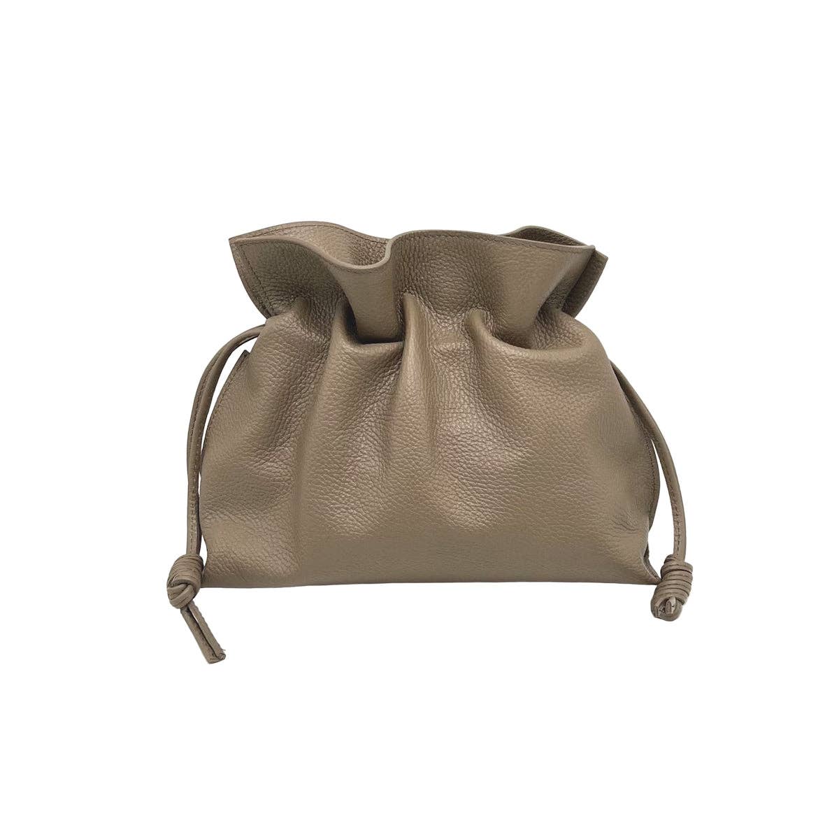 Genuine leather drawstring handbag - elliparr