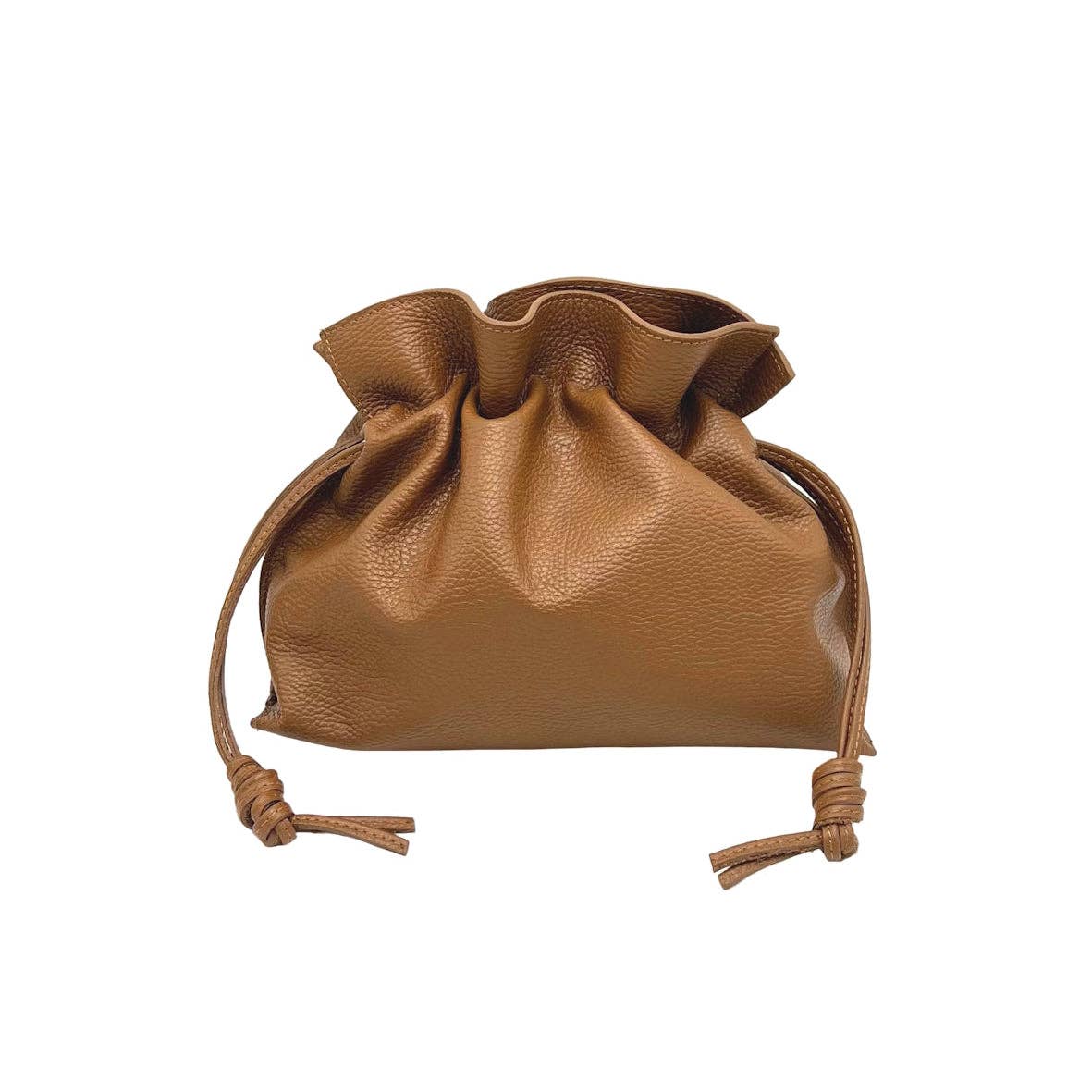 Genuine leather drawstring handbag - elliparr