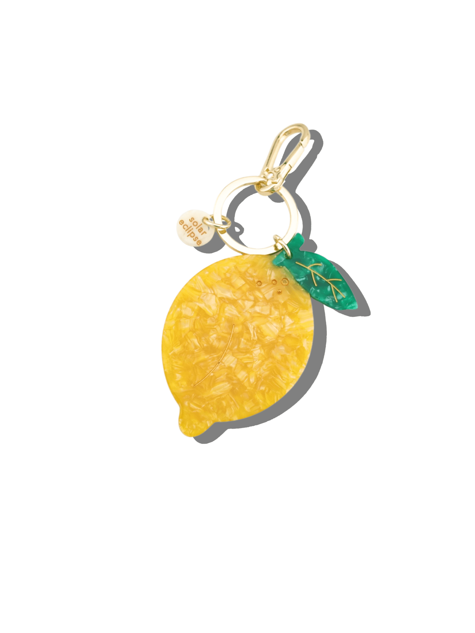 Hand - painted Lemon Bag Charm + Keychain - elliparr
