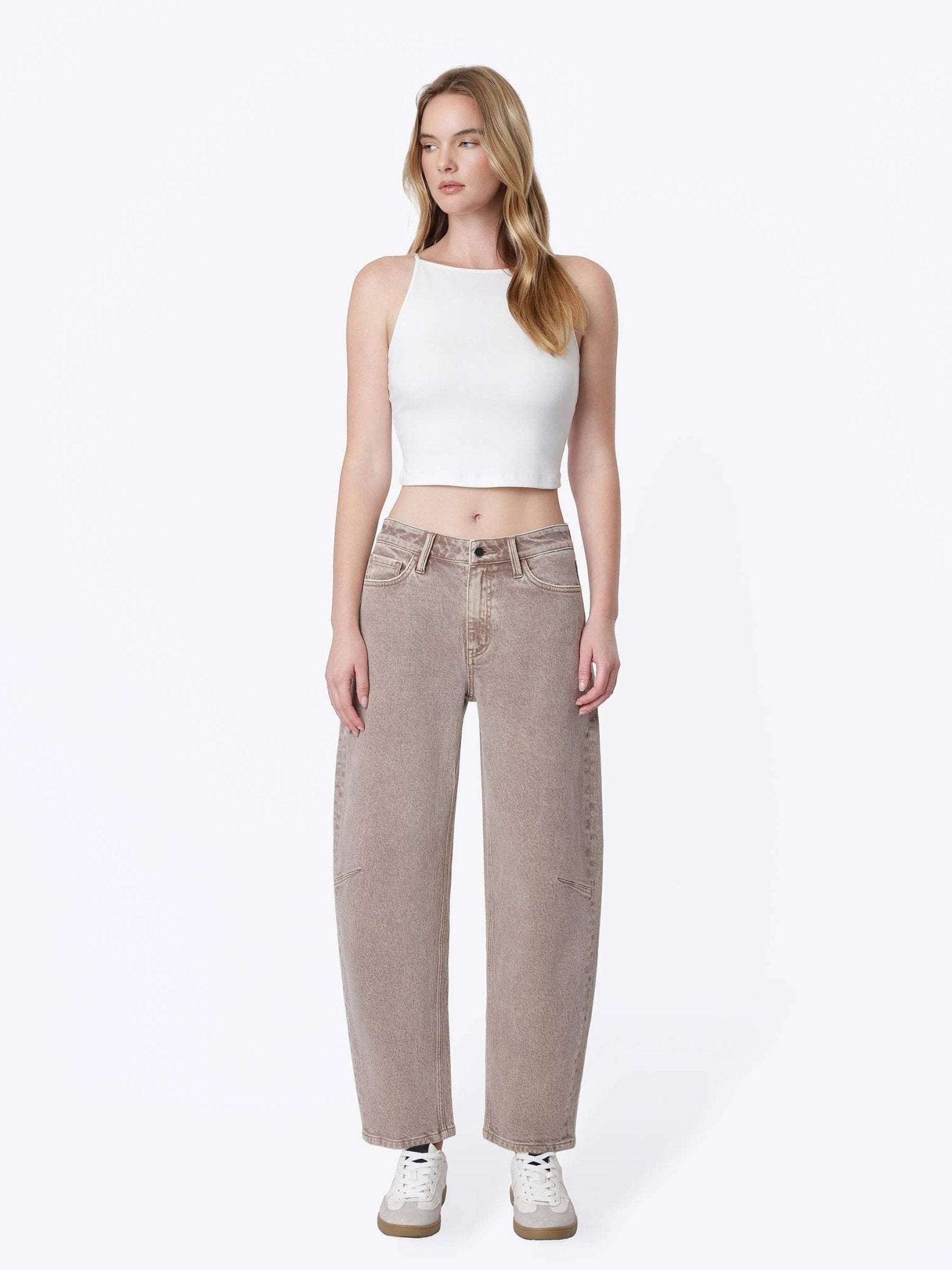 HIGH RISE CROP BARREL JEANS - elliparr