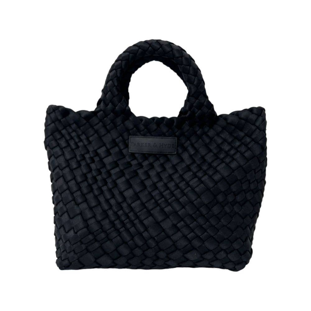 Jet Black Woven Mini Tote - elliparr