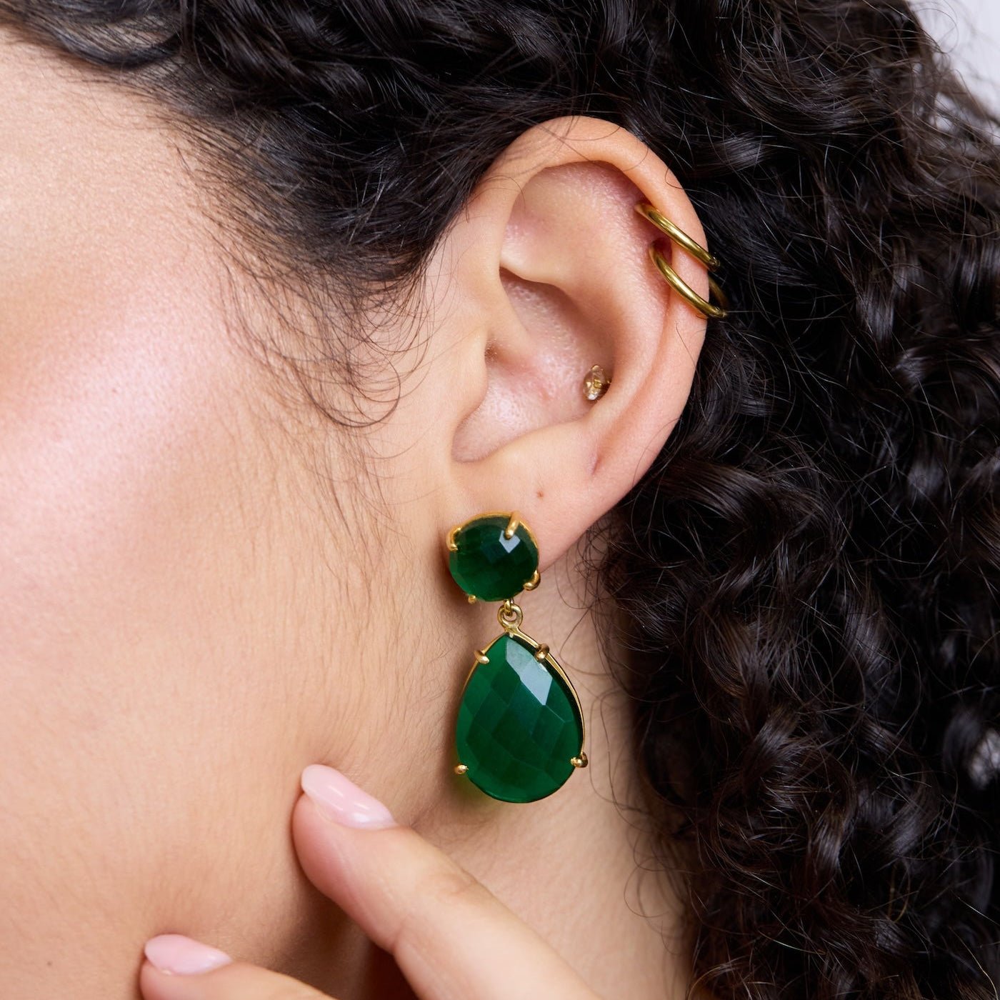 Lennox Earrings | Green Quartz - elliparr