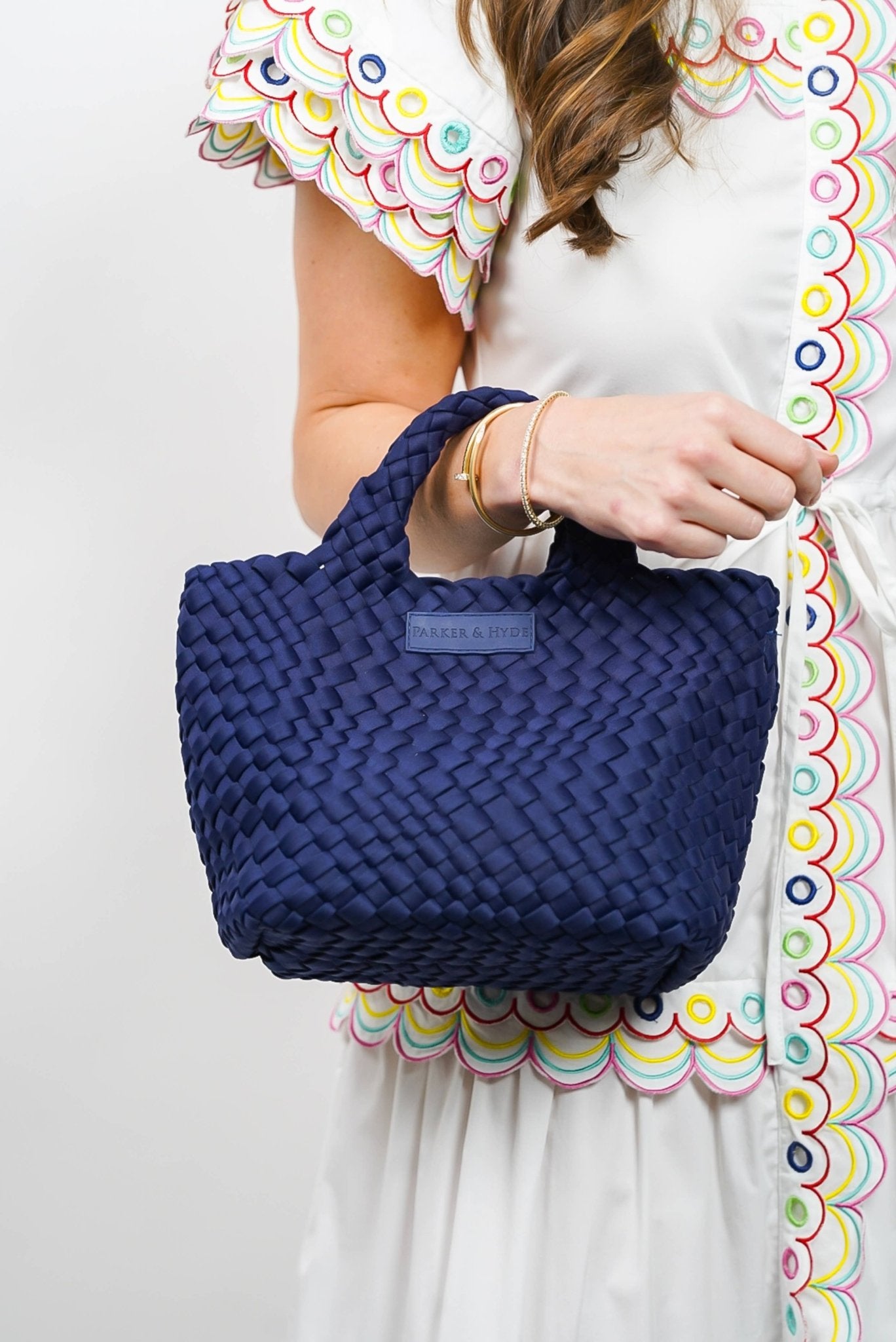 Navy Woven Mini Tote - elliparr