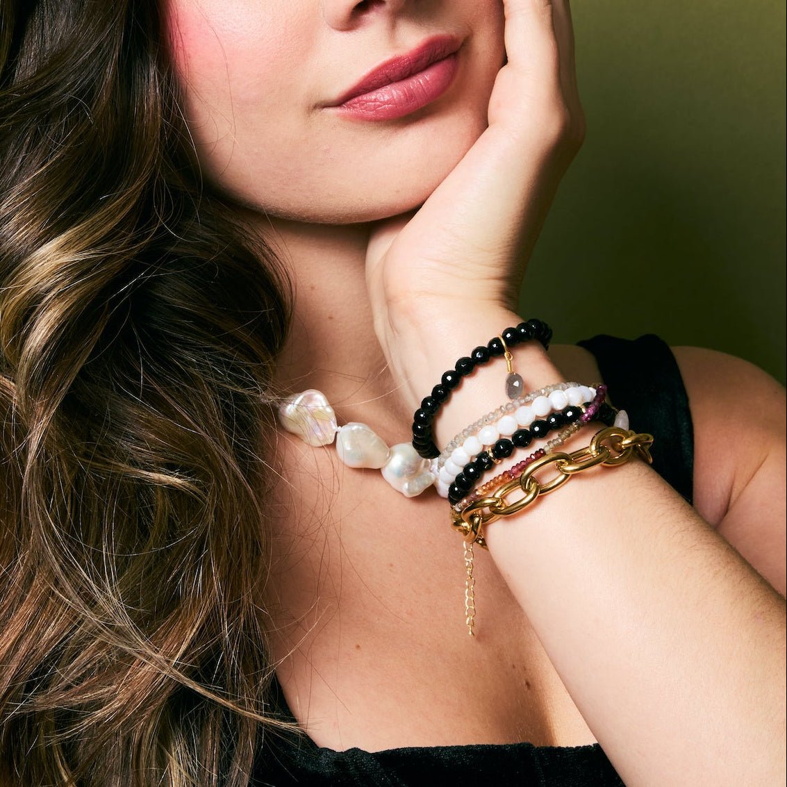 Royal Gemstone Beaded Bracelet | Black Onyx - elliparr