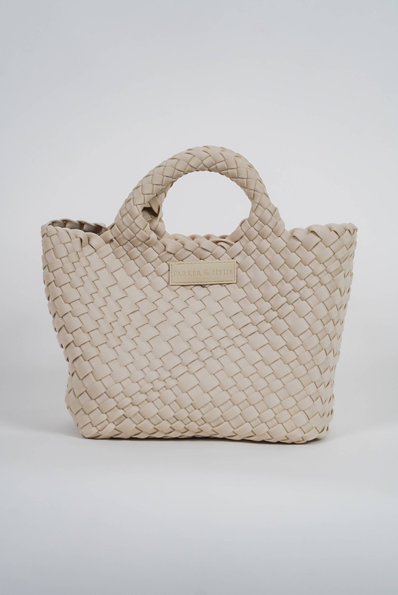 Bone Woven Mini Tote - elliparr