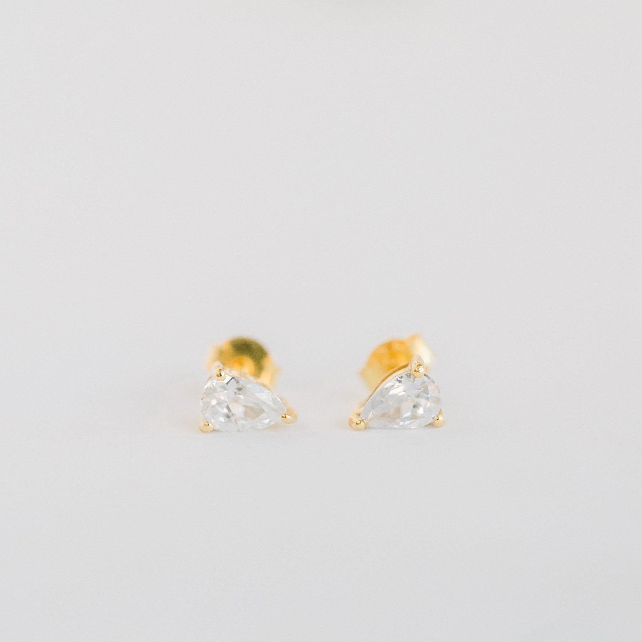 Deco Mini Teardrop Studs | CZ - elliparr