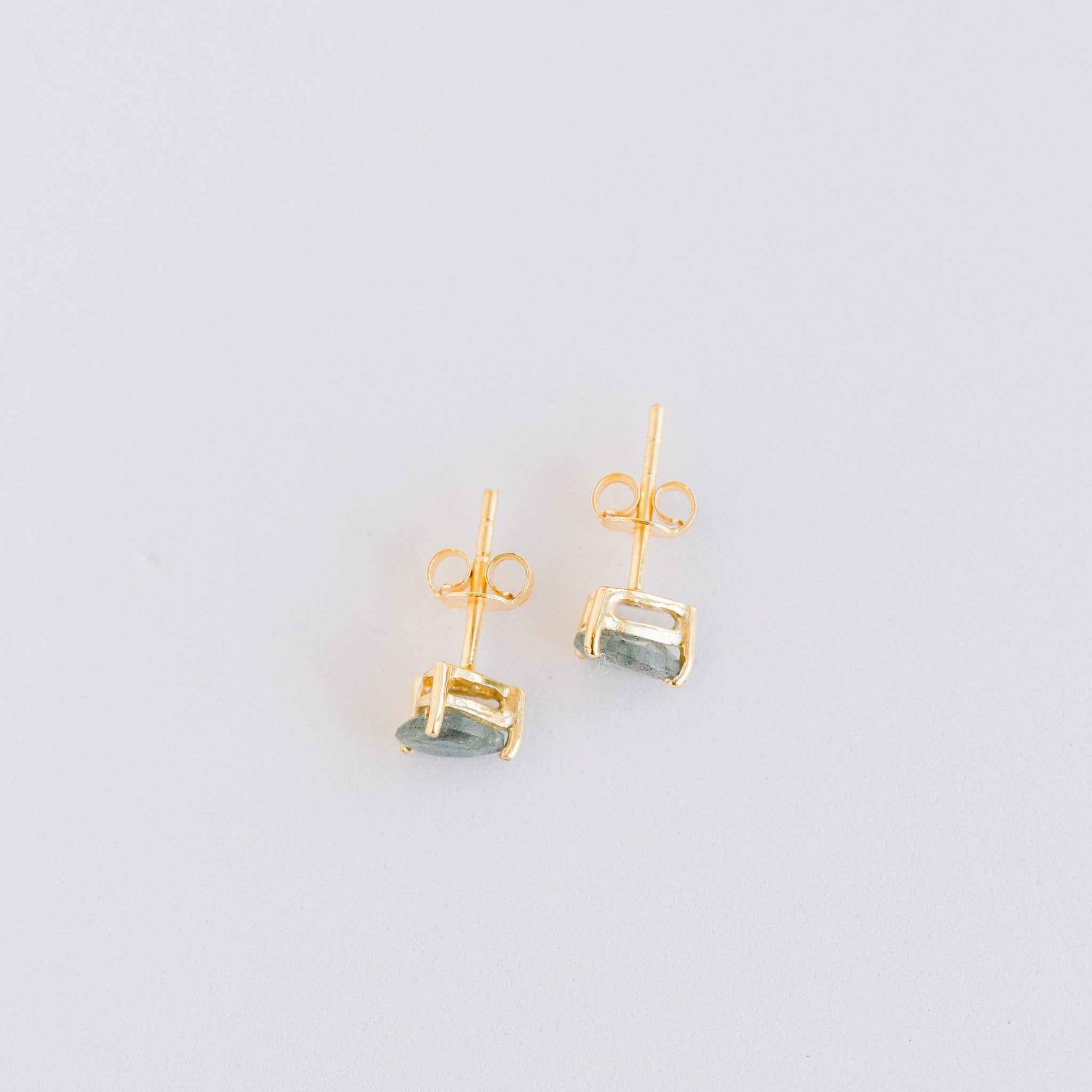Deco Mini Teardrop Studs | Labradorite - elliparr