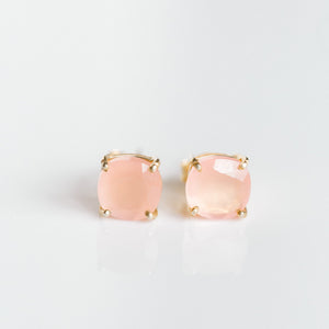 Emmy Studs | Pink Chalcedony - elliparr