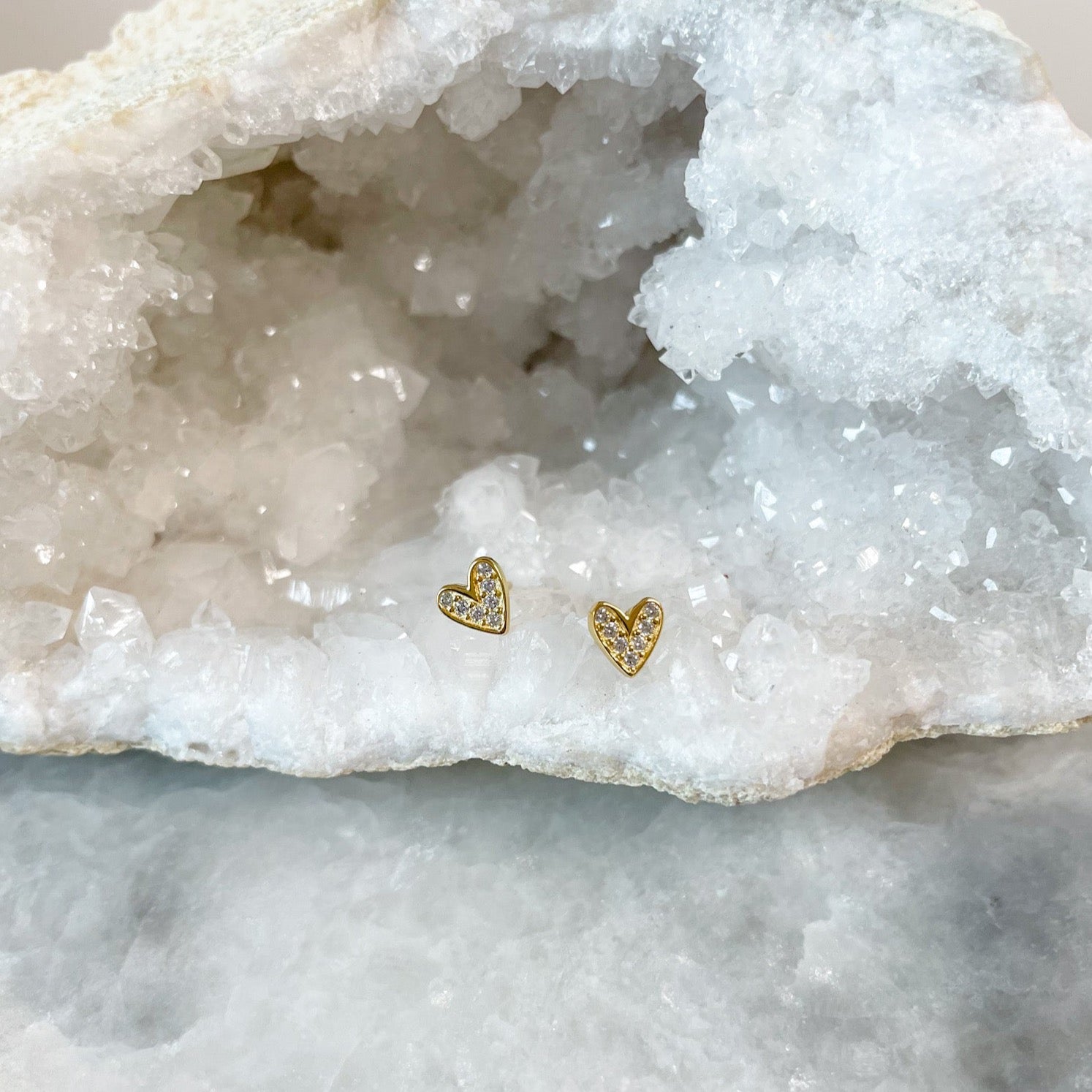 Heart Pavé Studs - elliparr