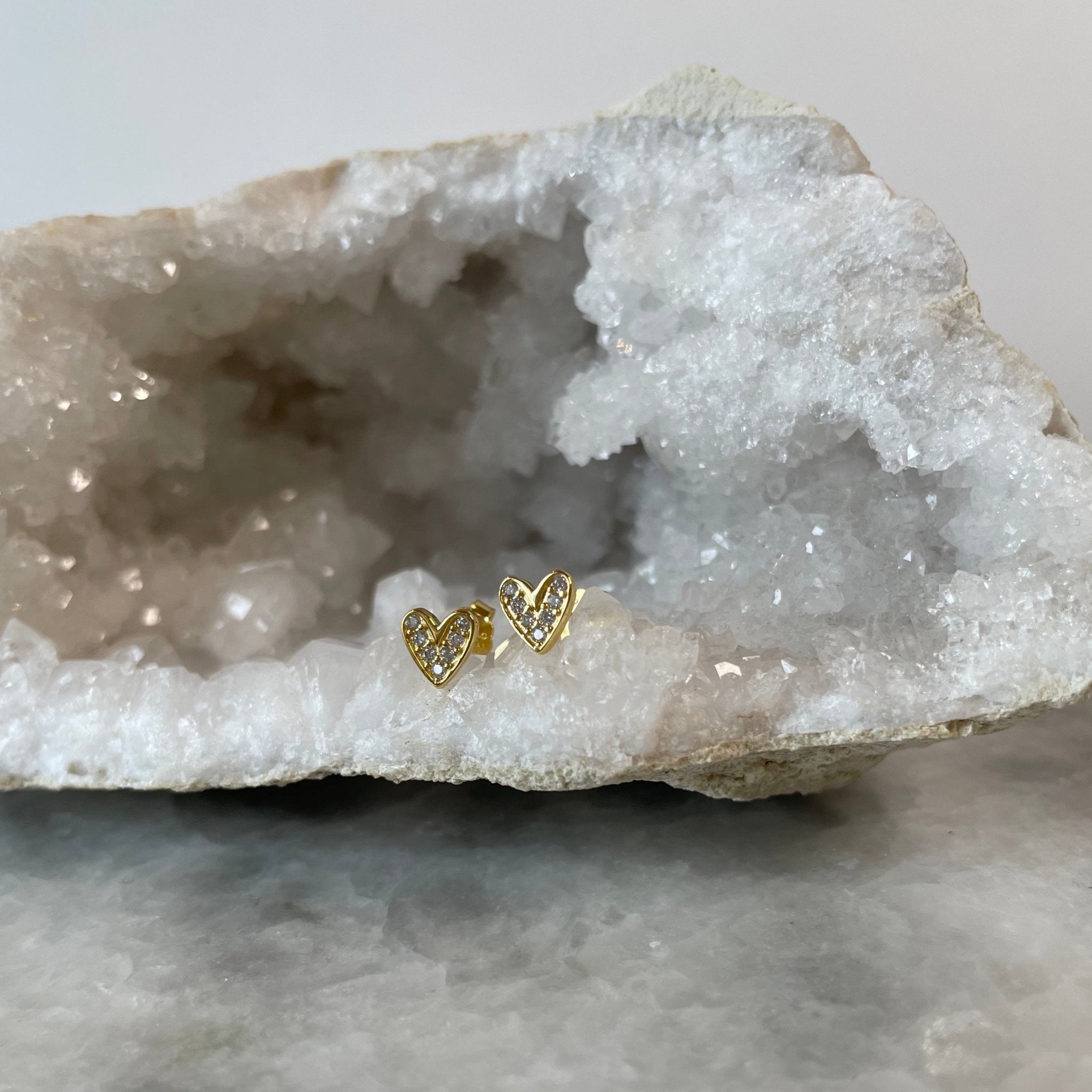 Heart Pavé Studs - elliparr