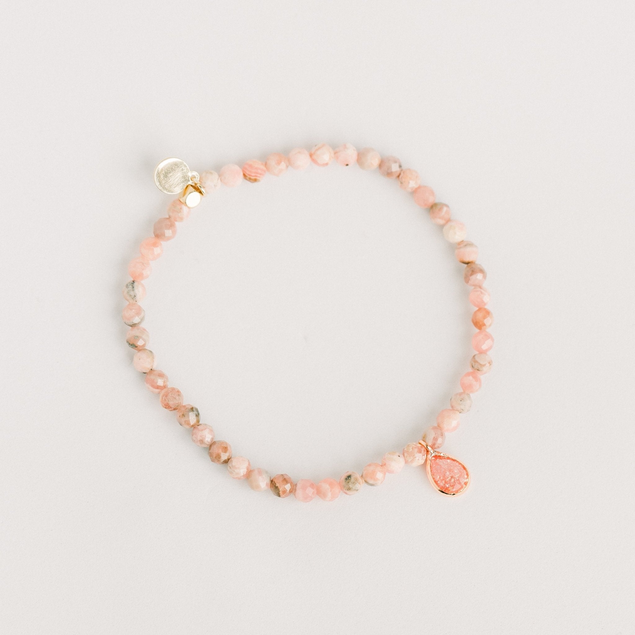 Posh Mini Beaded Bracelet | Pink Rhodochrosite - elliparr