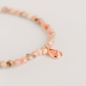 Posh Mini Beaded Bracelet | Pink Rhodochrosite - elliparr