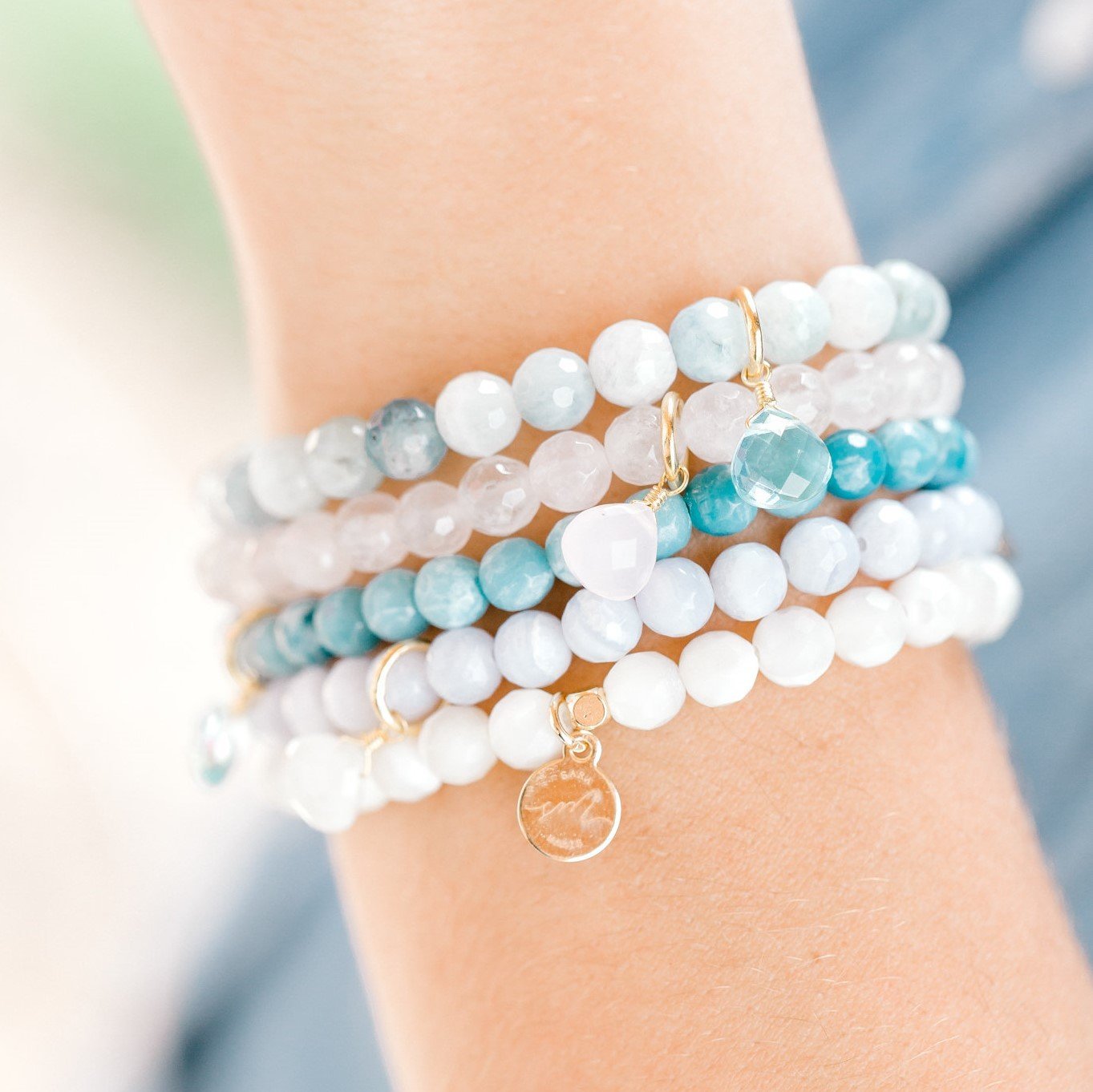 Royal Gemstone Beaded Bracelet | Green Turquoise - elliparr