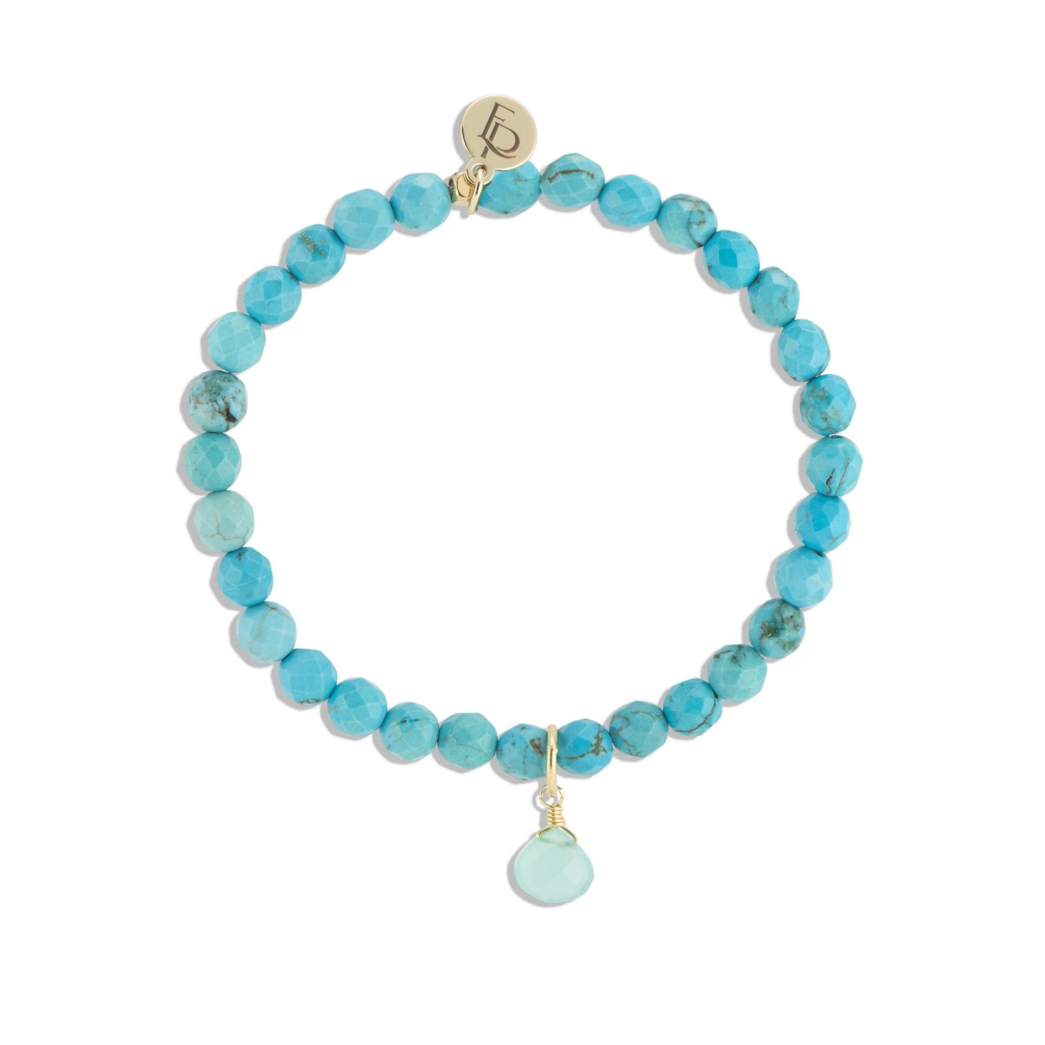 Royal Gemstone Beaded Bracelet | Green Turquoise - elliparr