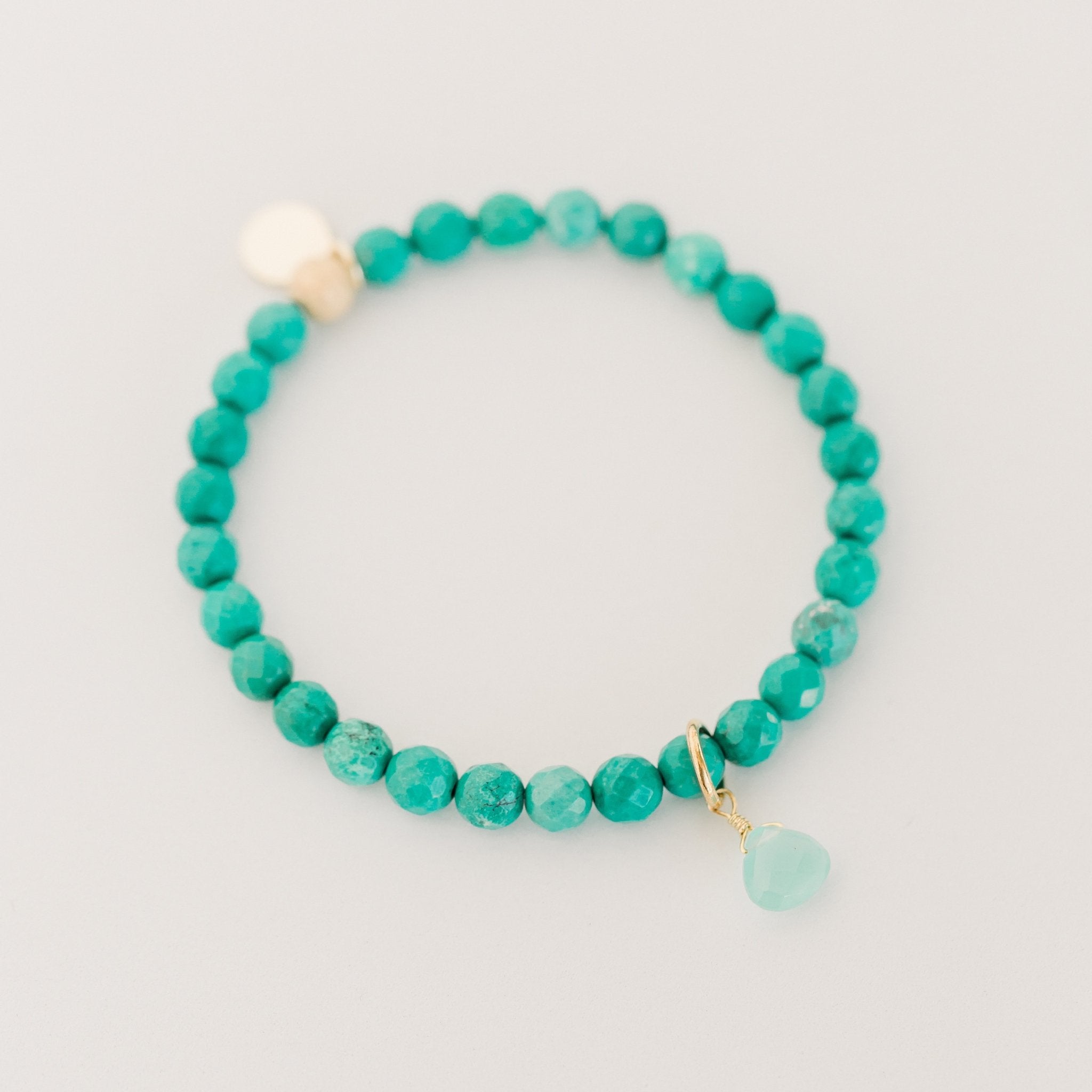 Royal Gemstone Beaded Bracelet | Green Turquoise - elliparr