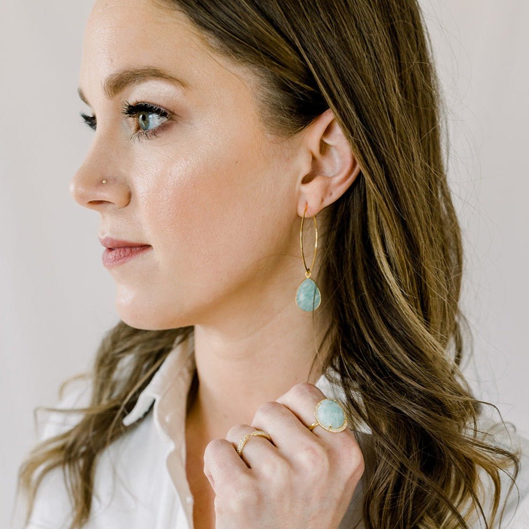 Simone Marquis Earrings | Malachite - elliparr