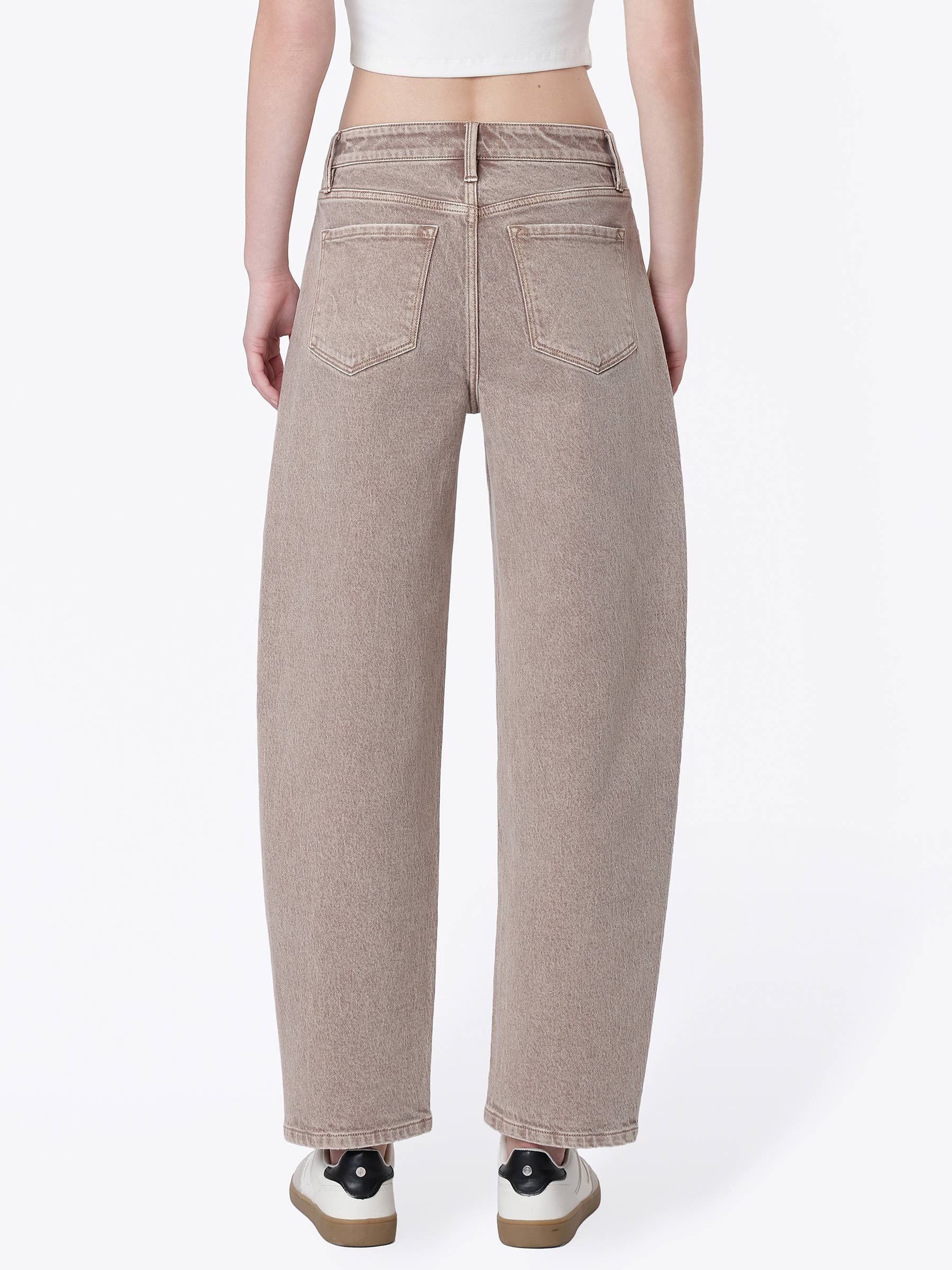 HIGH RISE CROP BARREL JEANS