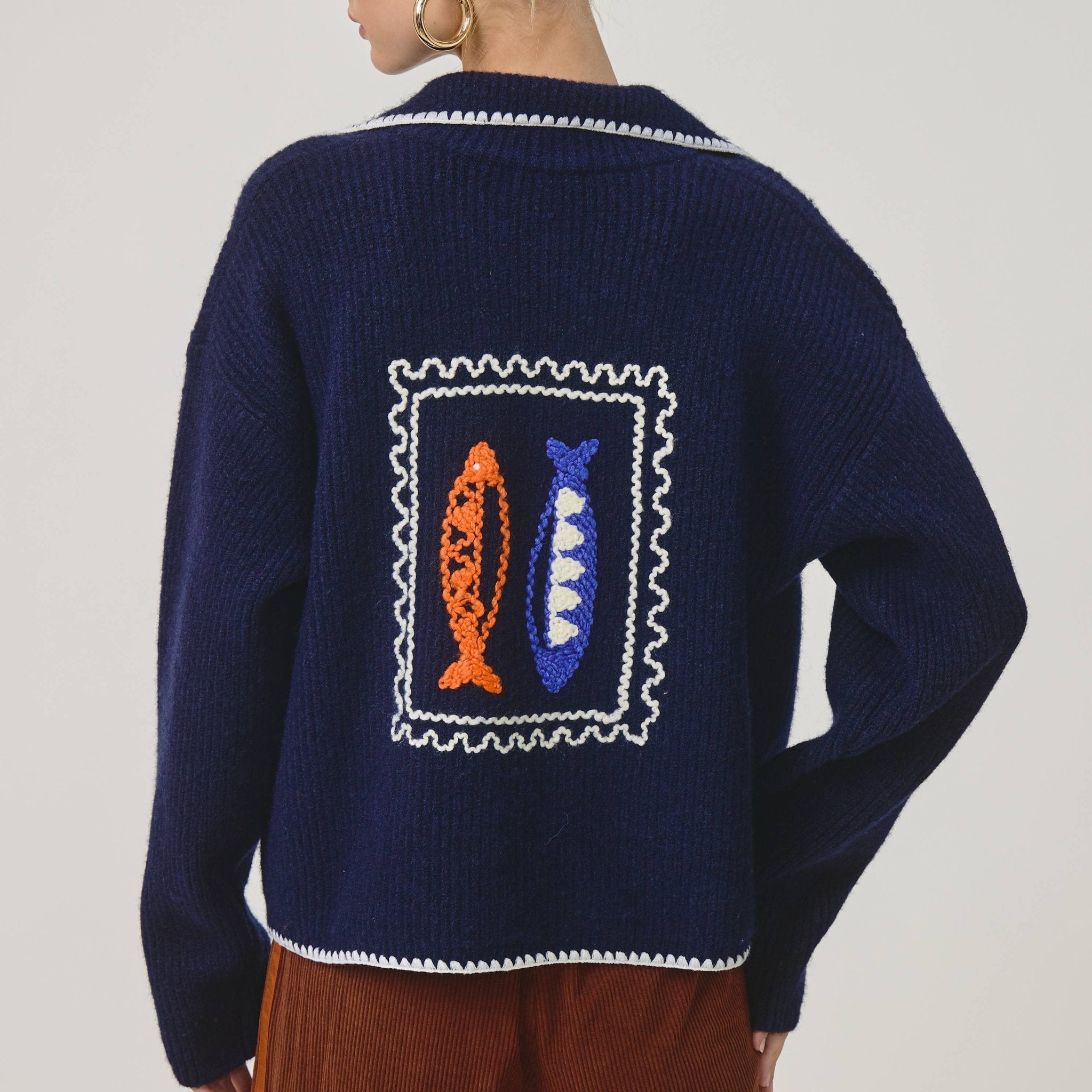 Fisherman’s Postcard Sweater Cardigan - elliparr