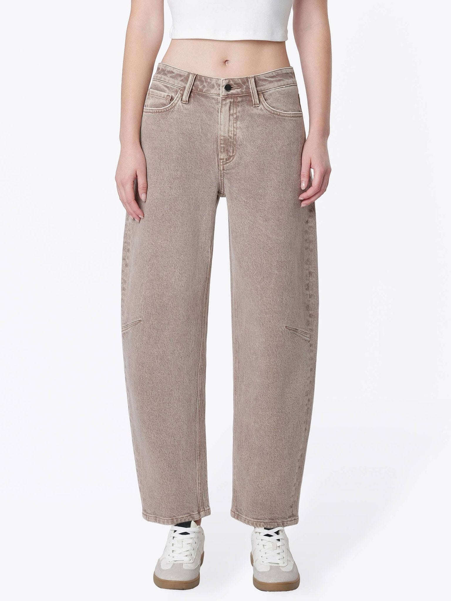 HIGH RISE CROP BARREL JEANS - elliparr