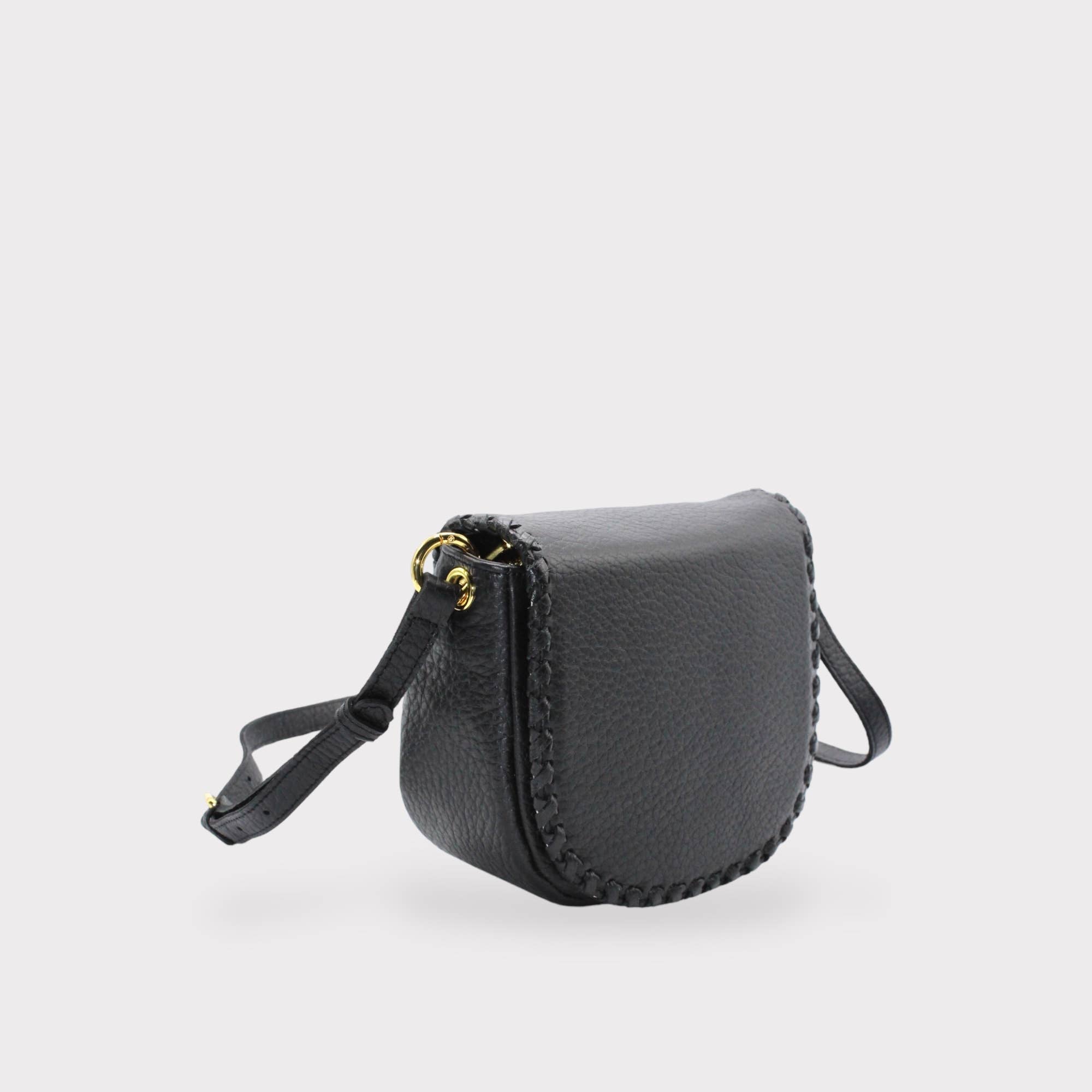 Jas - Genuine Leather Saddle Crossbody Bag - elliparr