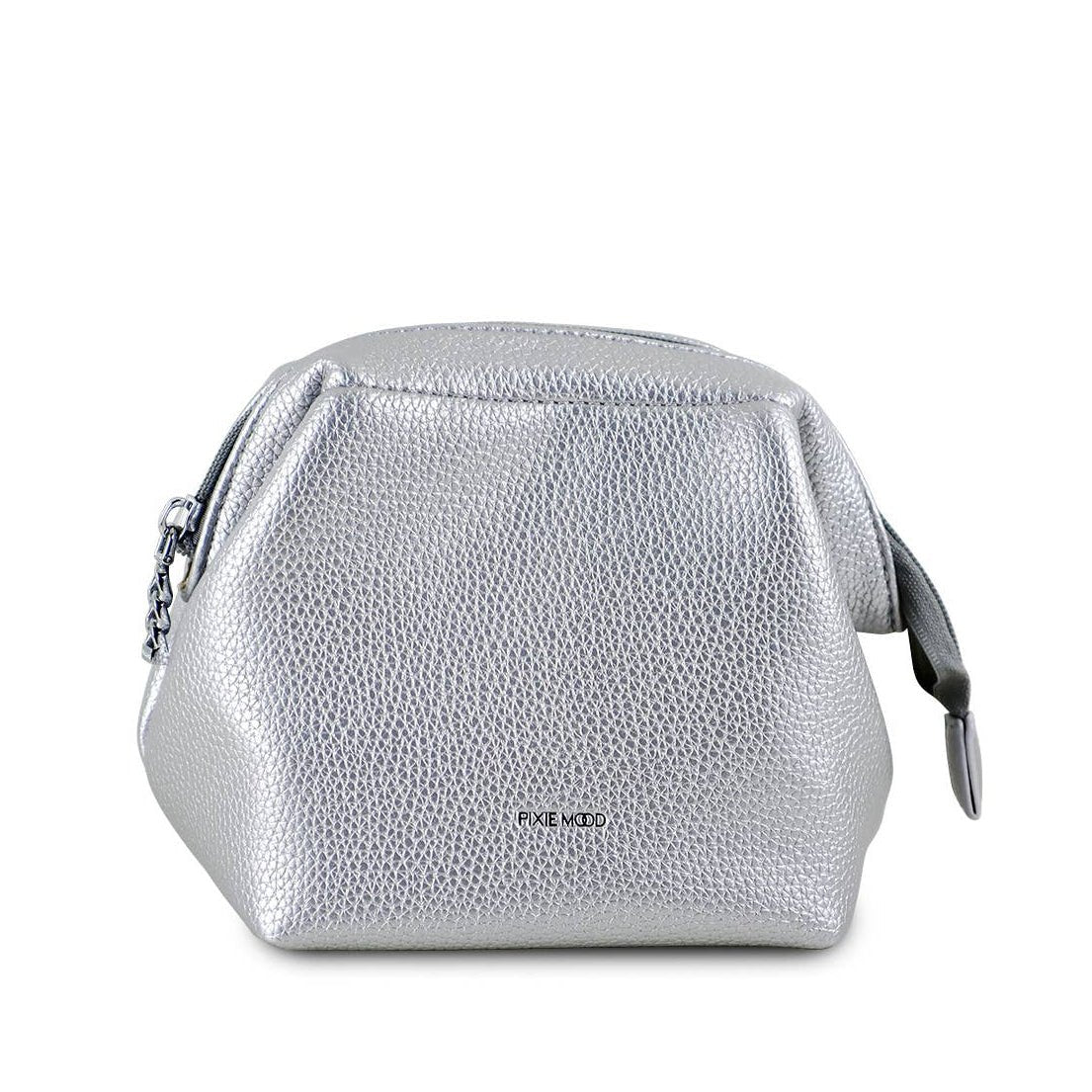 Josie Travel Pouch - Silver Pebbled - elliparr