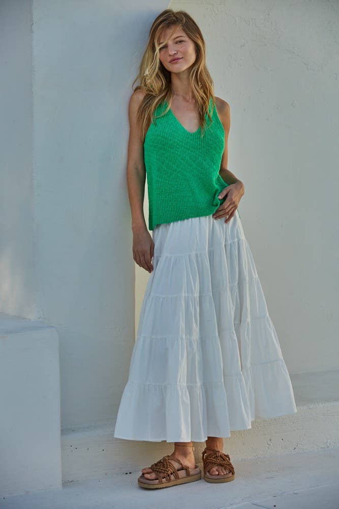Knit Sweater Cotton V - Neck Sleeveless Tank Top - elliparr