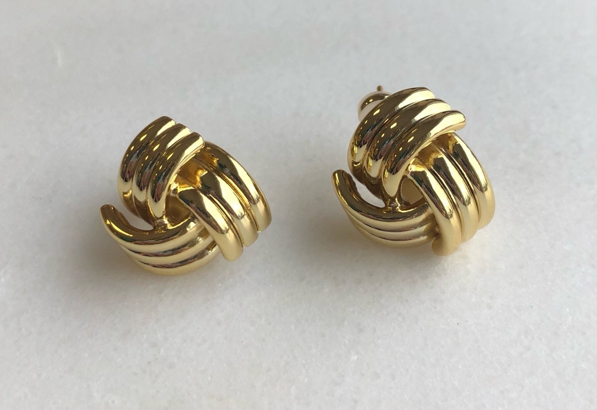 Knotted Stud 18K Gold over Brass - elliparr