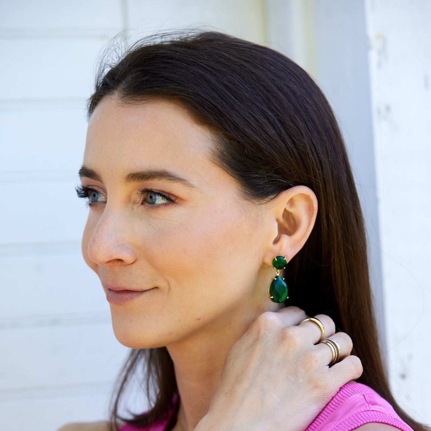 Lennox Earrings | Green Quartz - elliparr