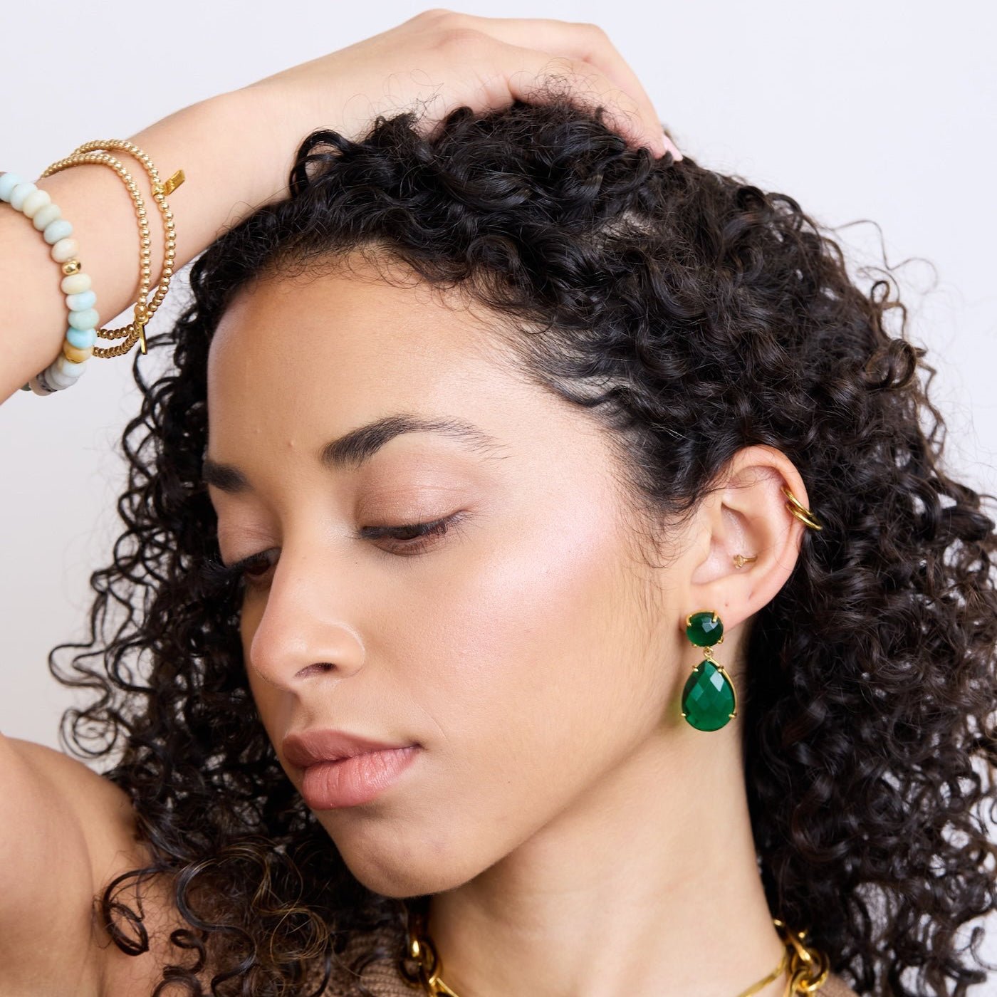 Lennox Earrings | Green Quartz - elliparr