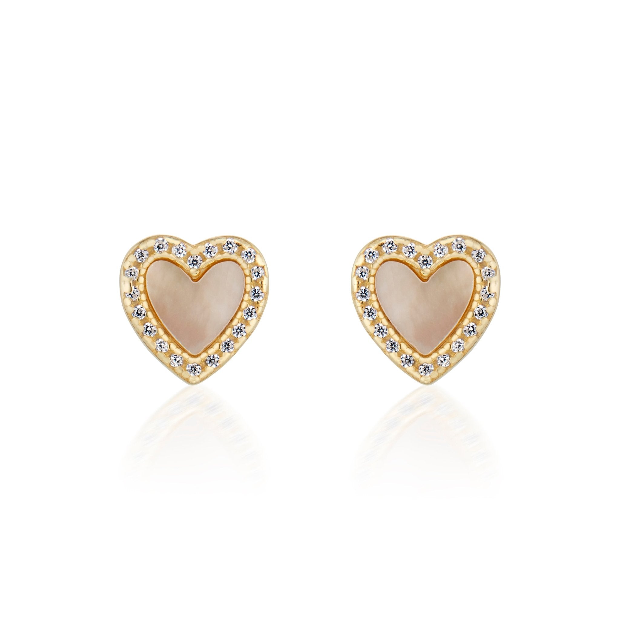 Mother Of Pearl Heart Studs - elliparr