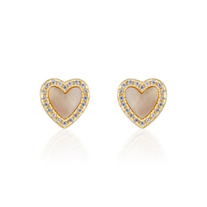 Mother Of Pearl Heart Studs - elliparr