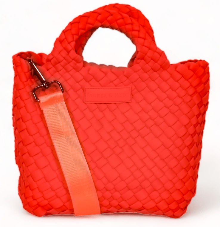 Neon Orange Woven Mini Tote
