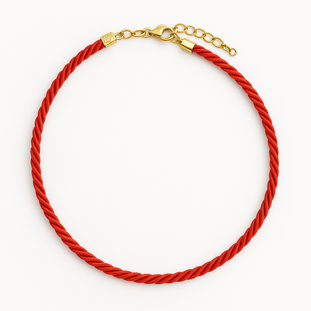 Red Silk Cord Braided Necklace