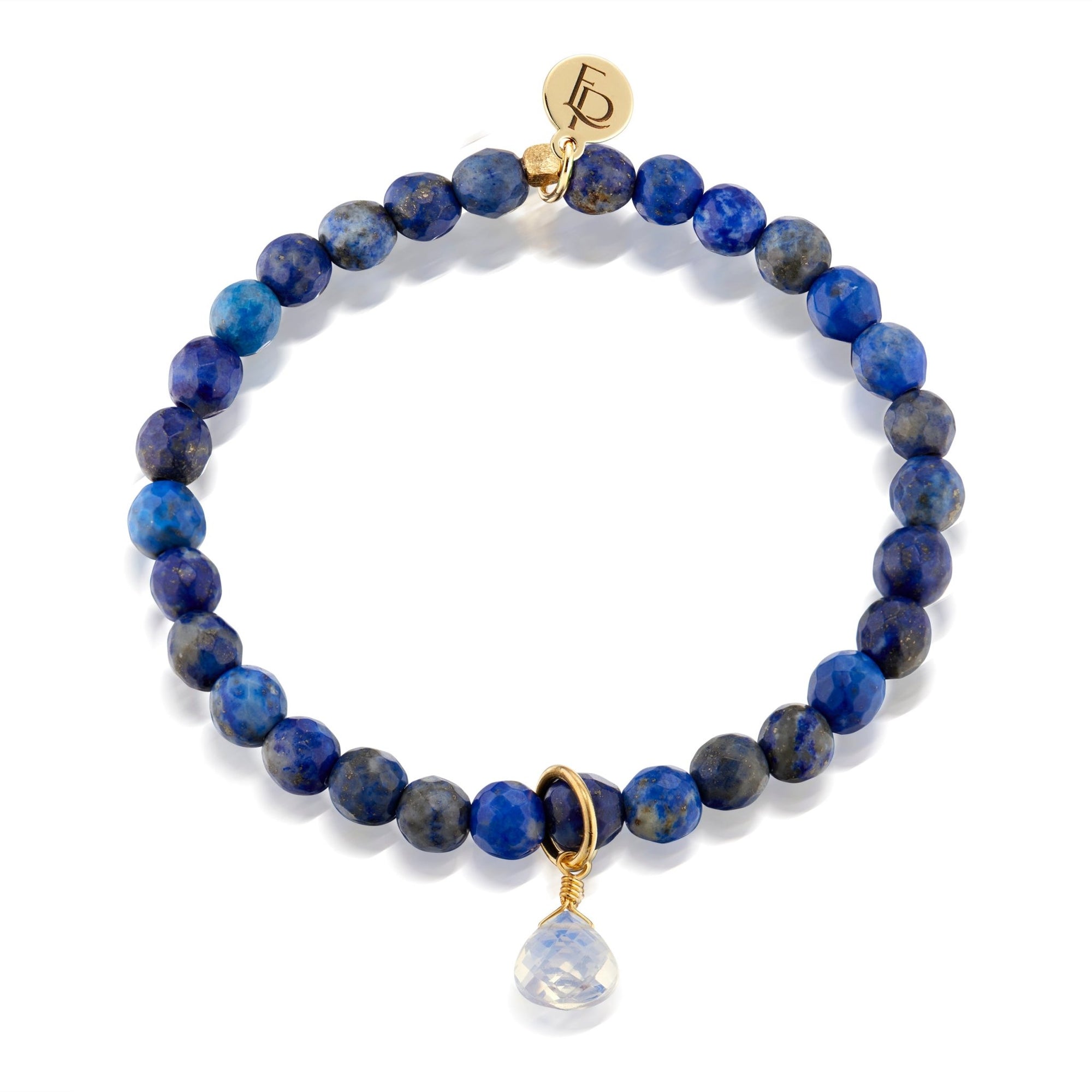 Royal Gemstone Beaded Bracelet | Lapis Lazuli - elliparr