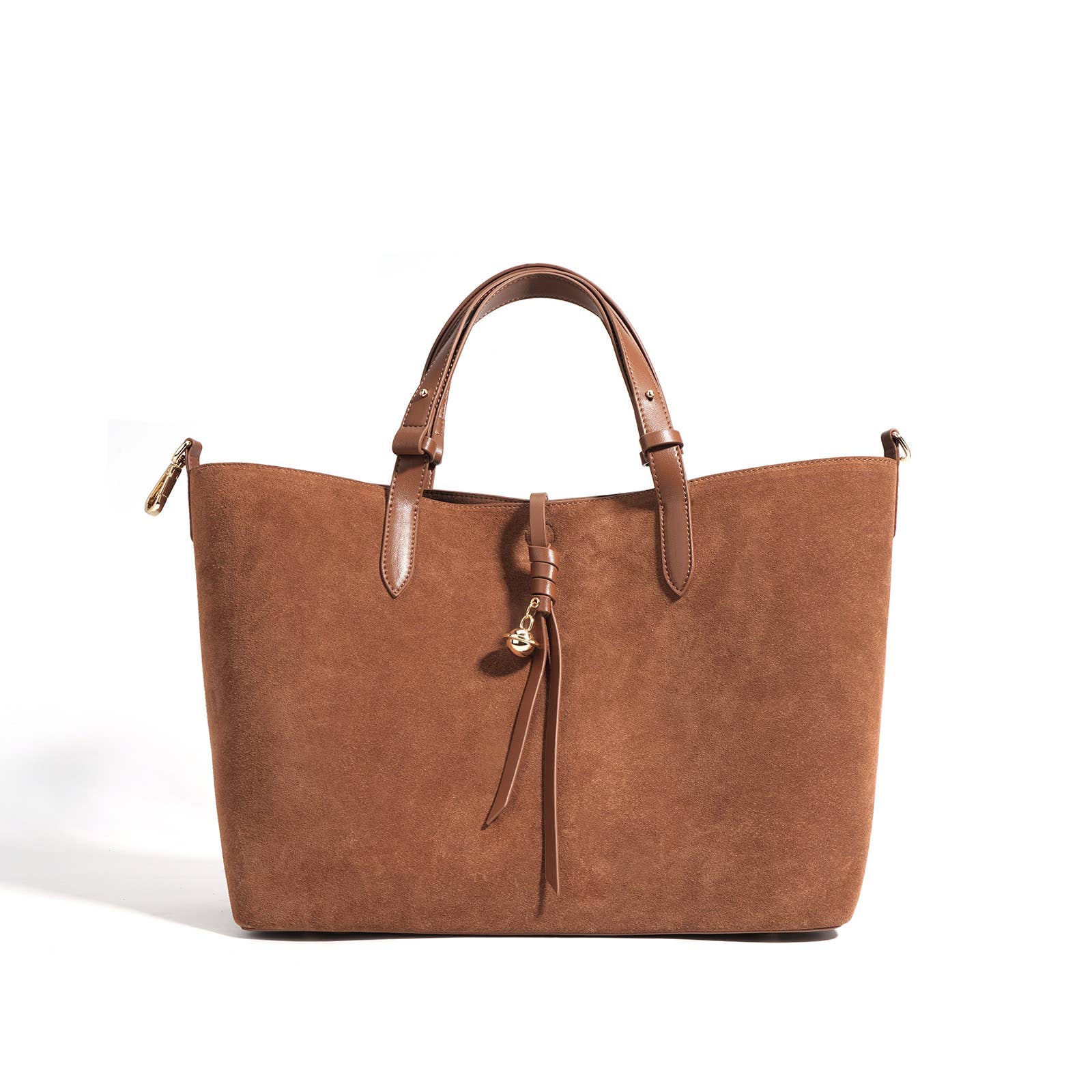 Suede and Leather Double - sided Tote Shoulder Bag - elliparr