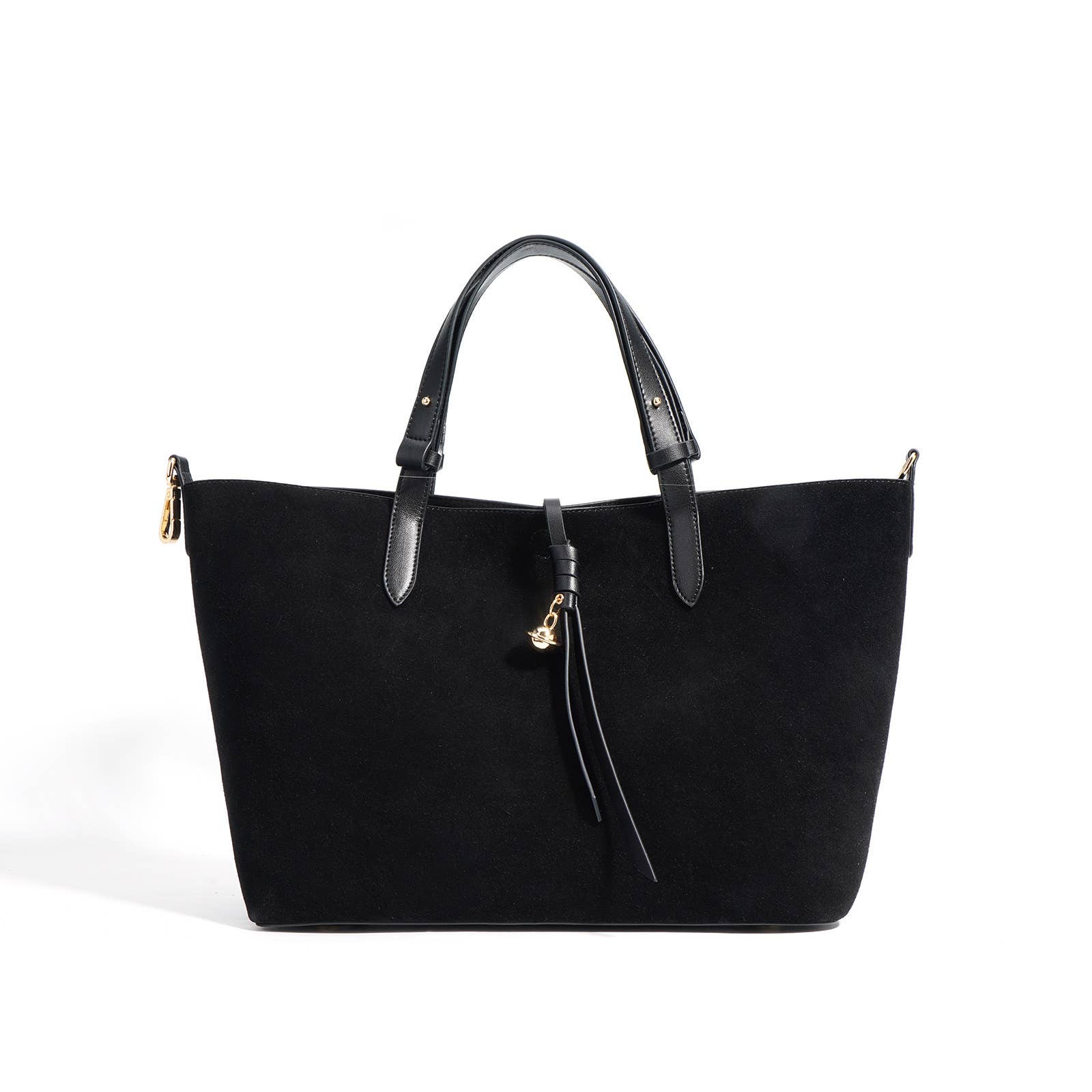 Suede and Leather Double - sided Tote Shoulder Bag - elliparr