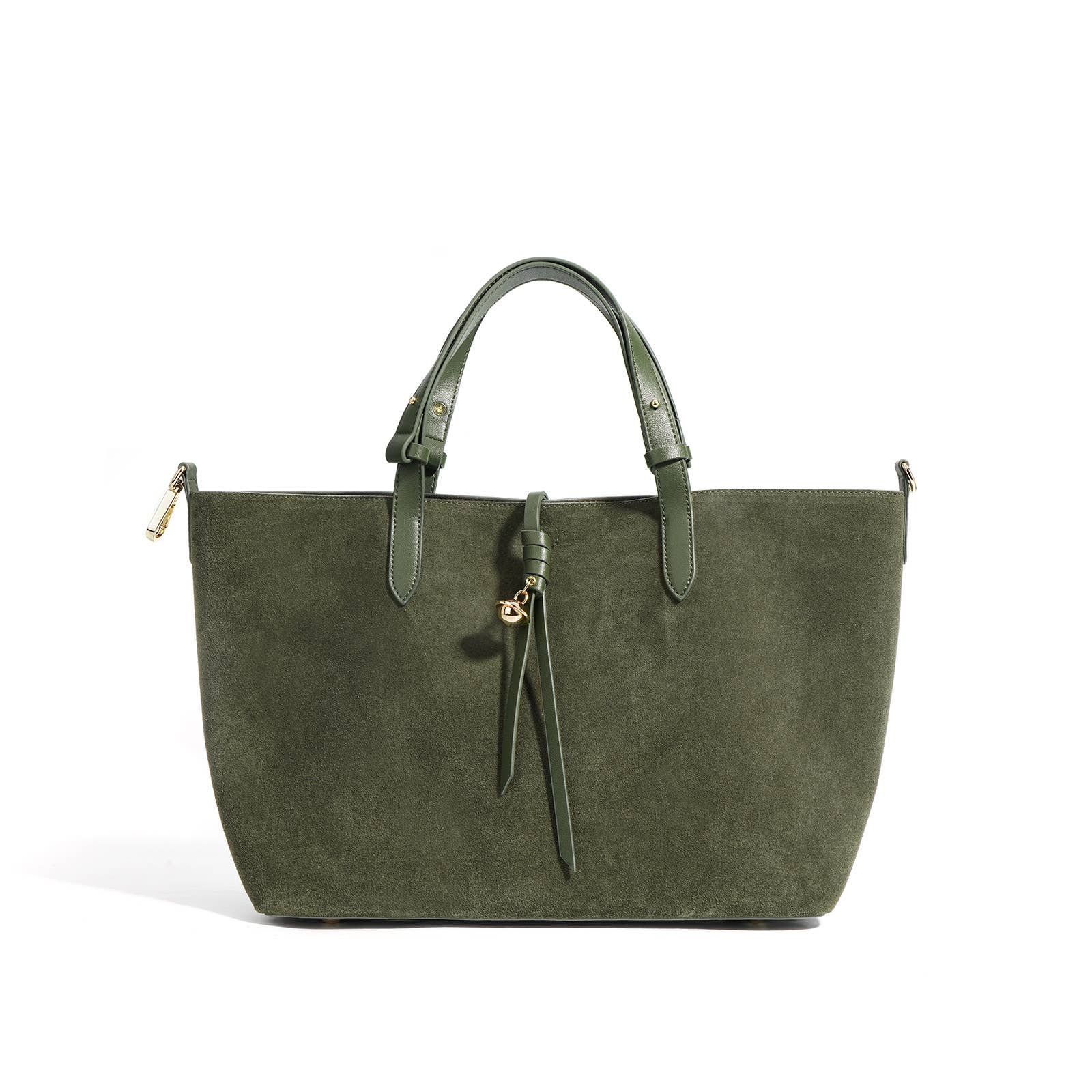 Suede and Leather Double - sided Tote Shoulder Bag - elliparr