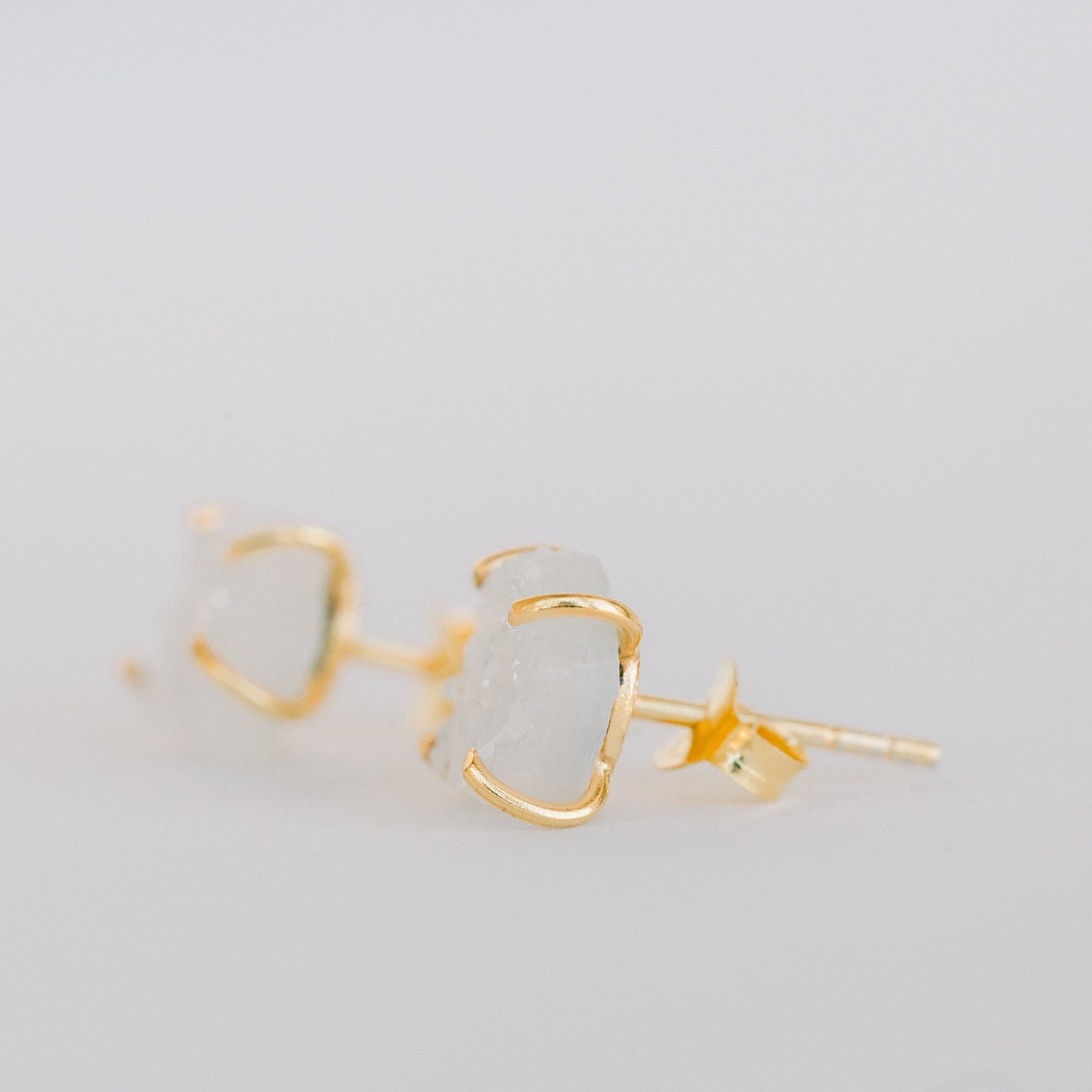 Atlas Studs | White Druzy - elliparr