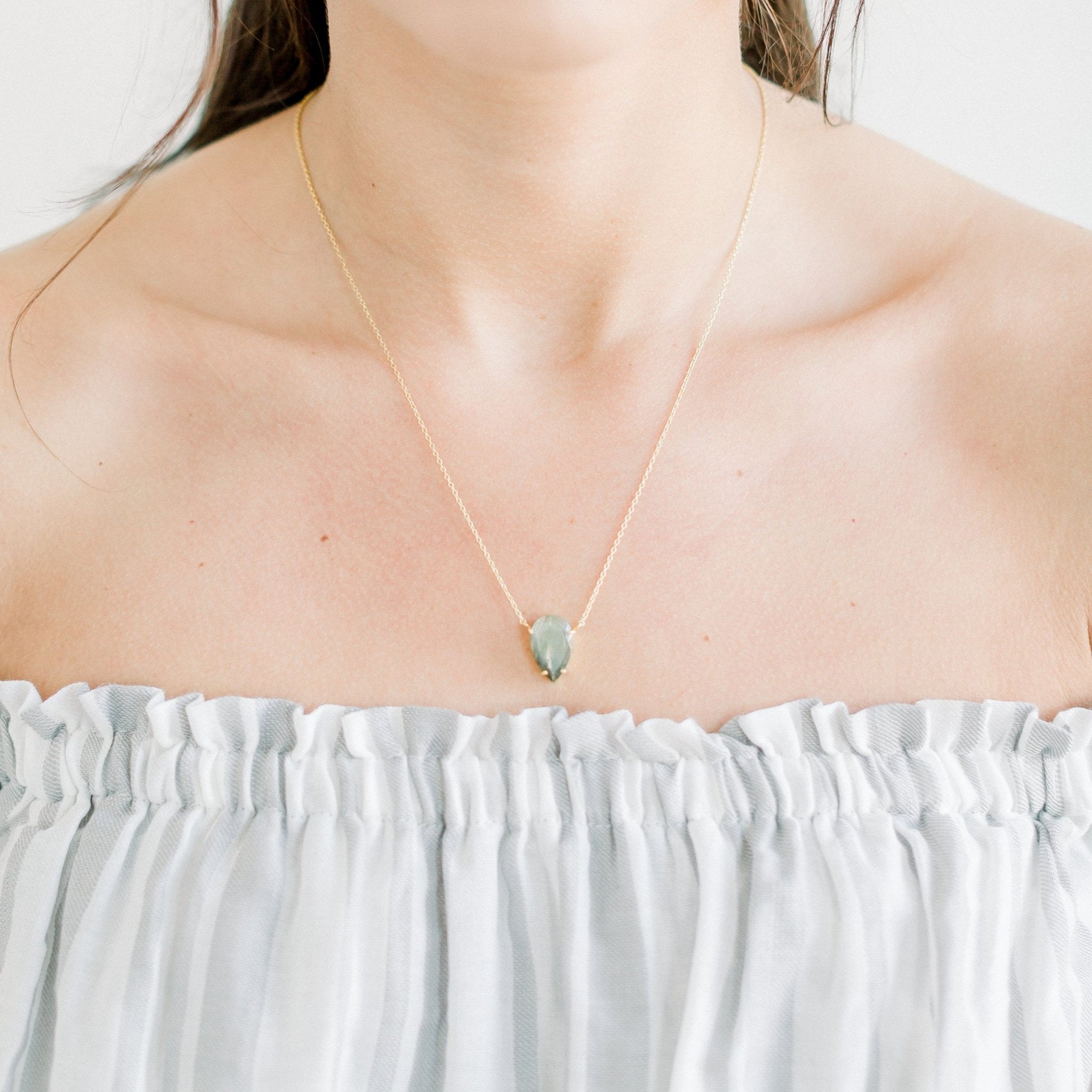 Blake Teardrop Necklace | Labradorite - elliparr