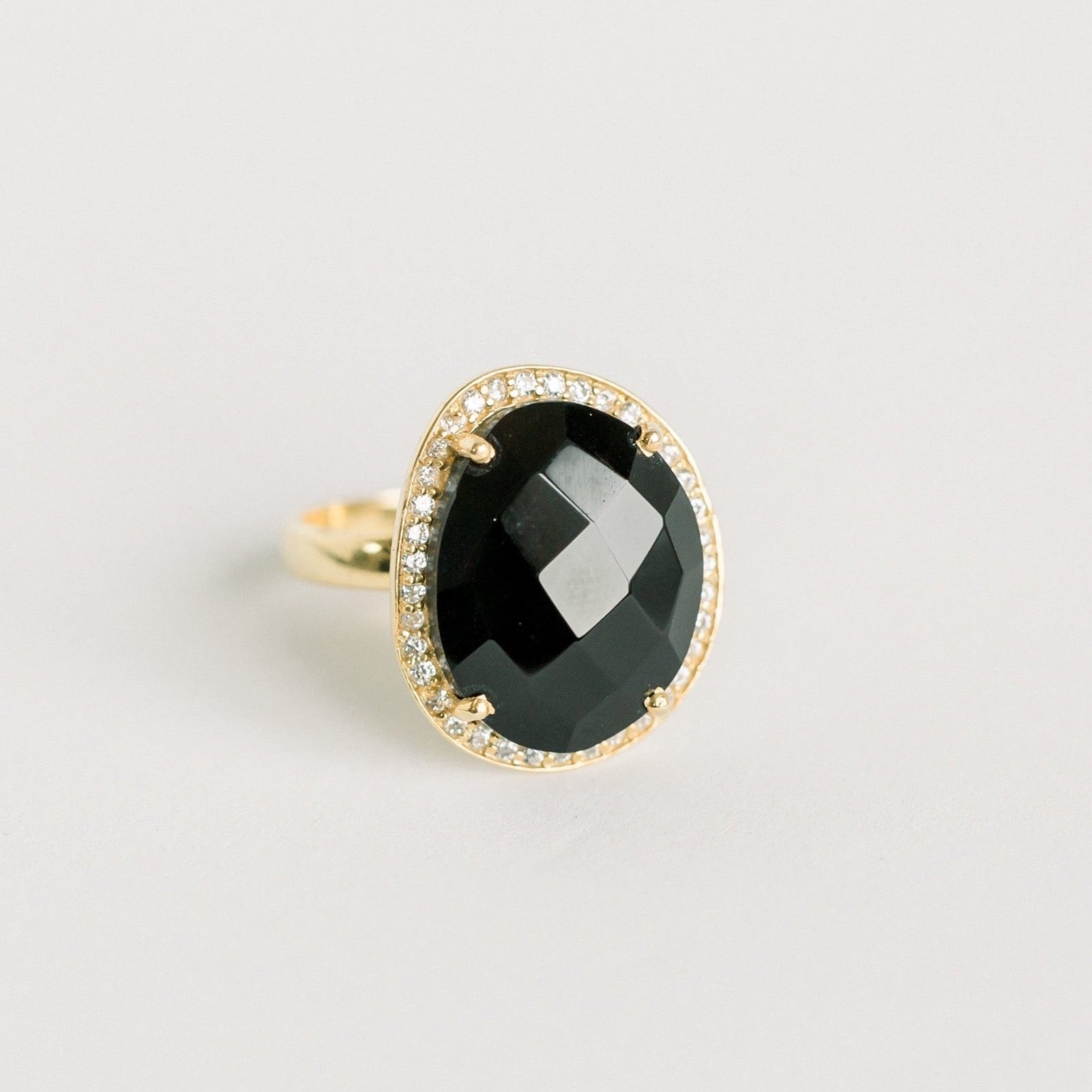 Cosmo Gold Pave Ring | Black Onyx - elliparr