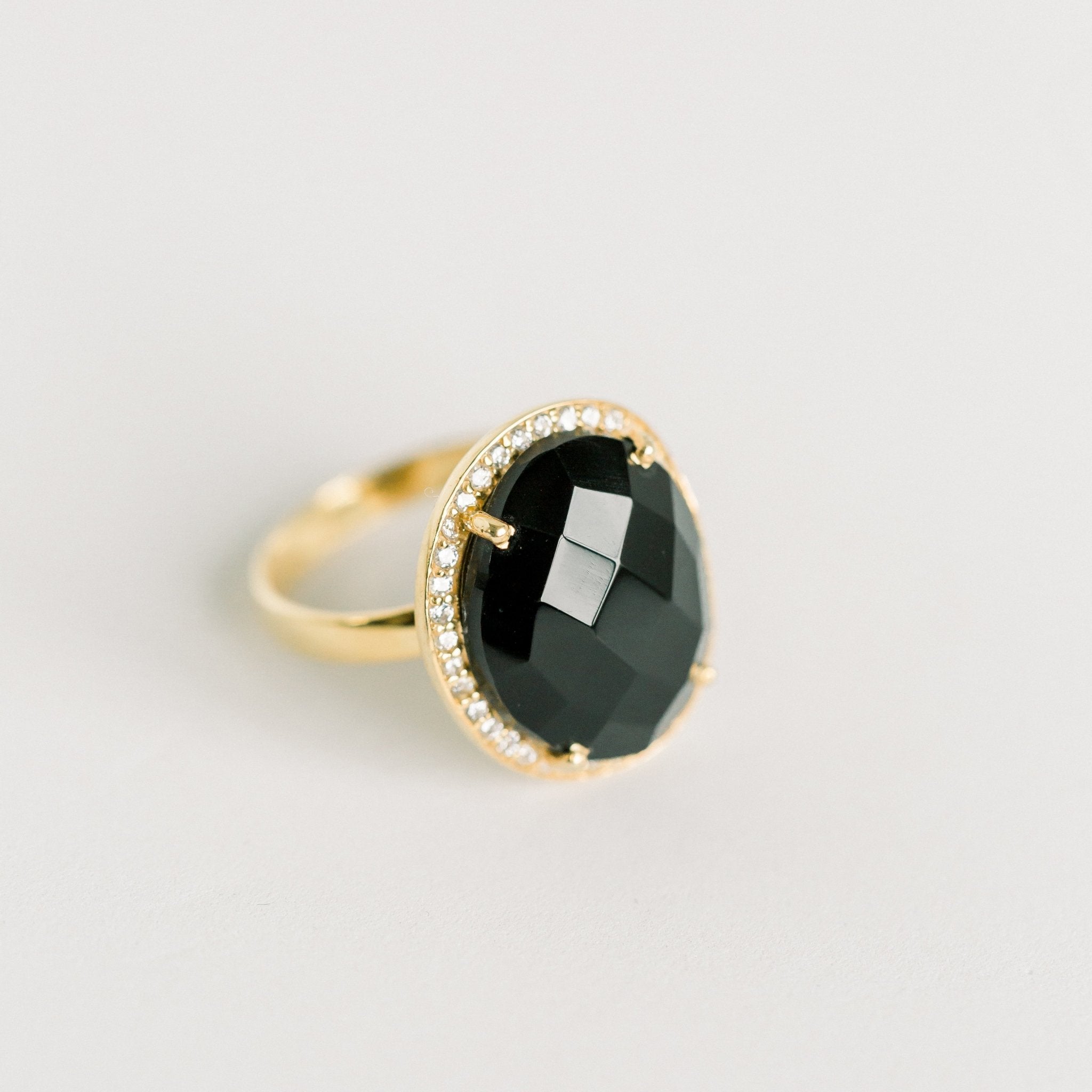 Cosmo Gold Pave Ring | Black Onyx - elliparr