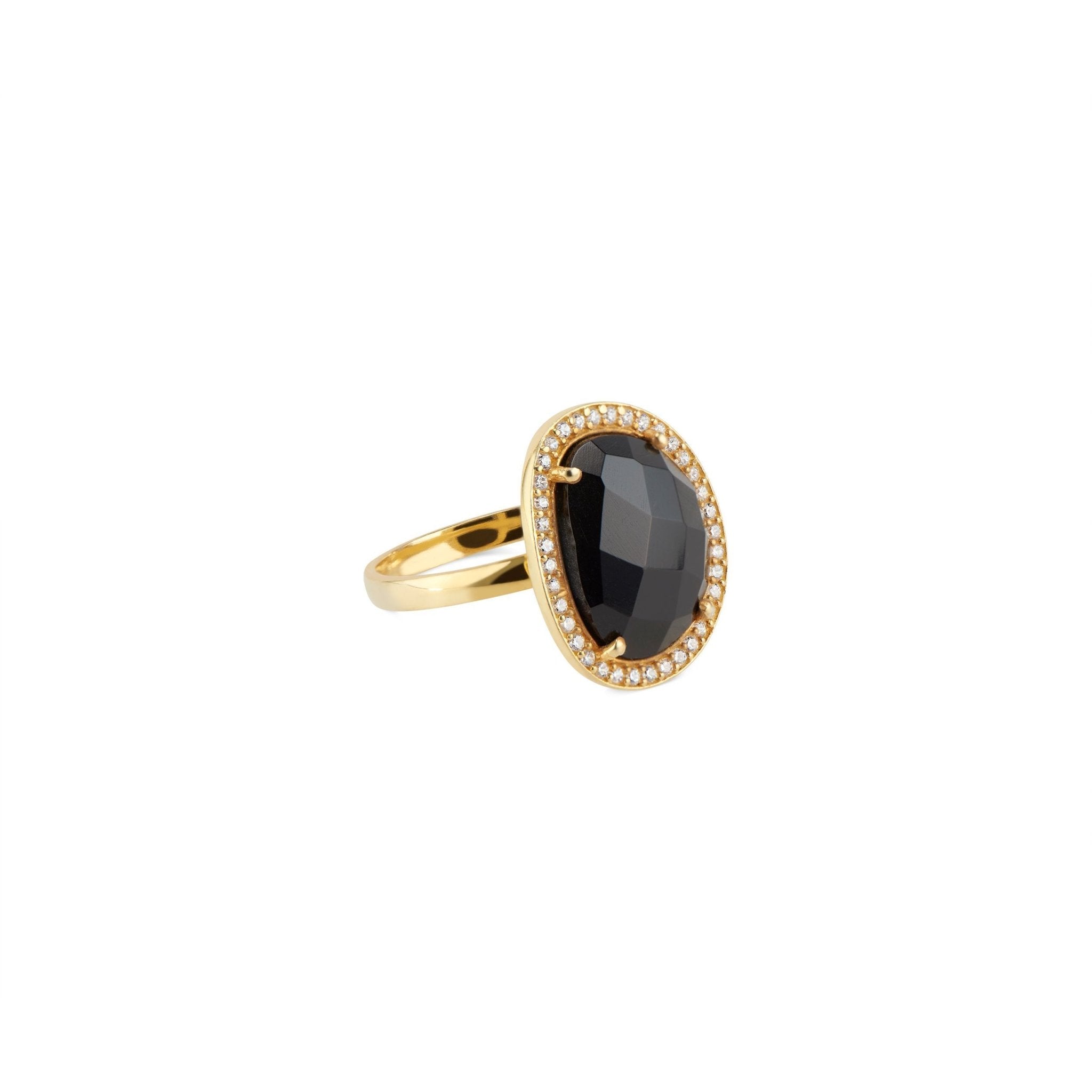 Cosmo Gold Pave Ring | Black Onyx - elliparr