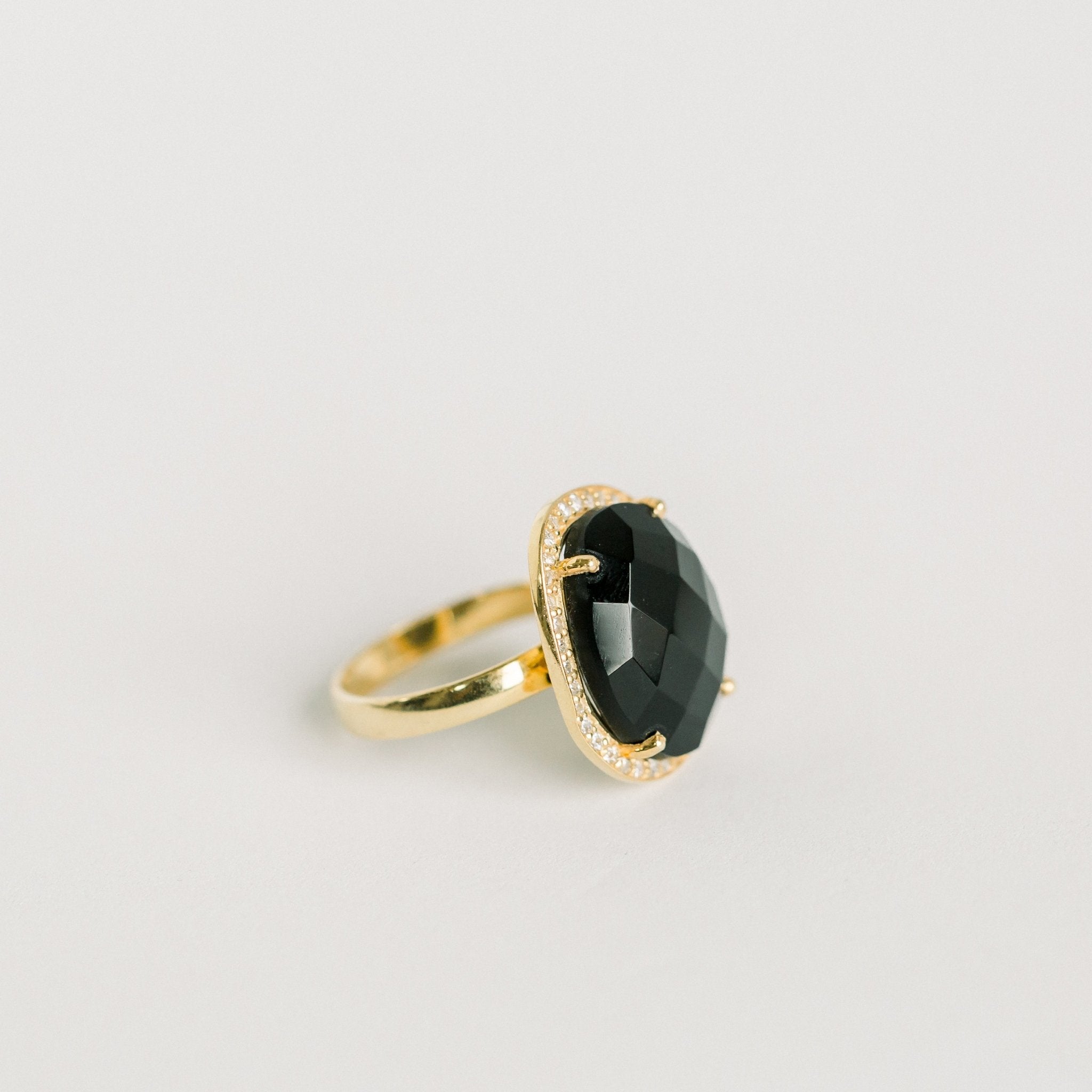 Cosmo Gold Pave Ring | Black Onyx - elliparr